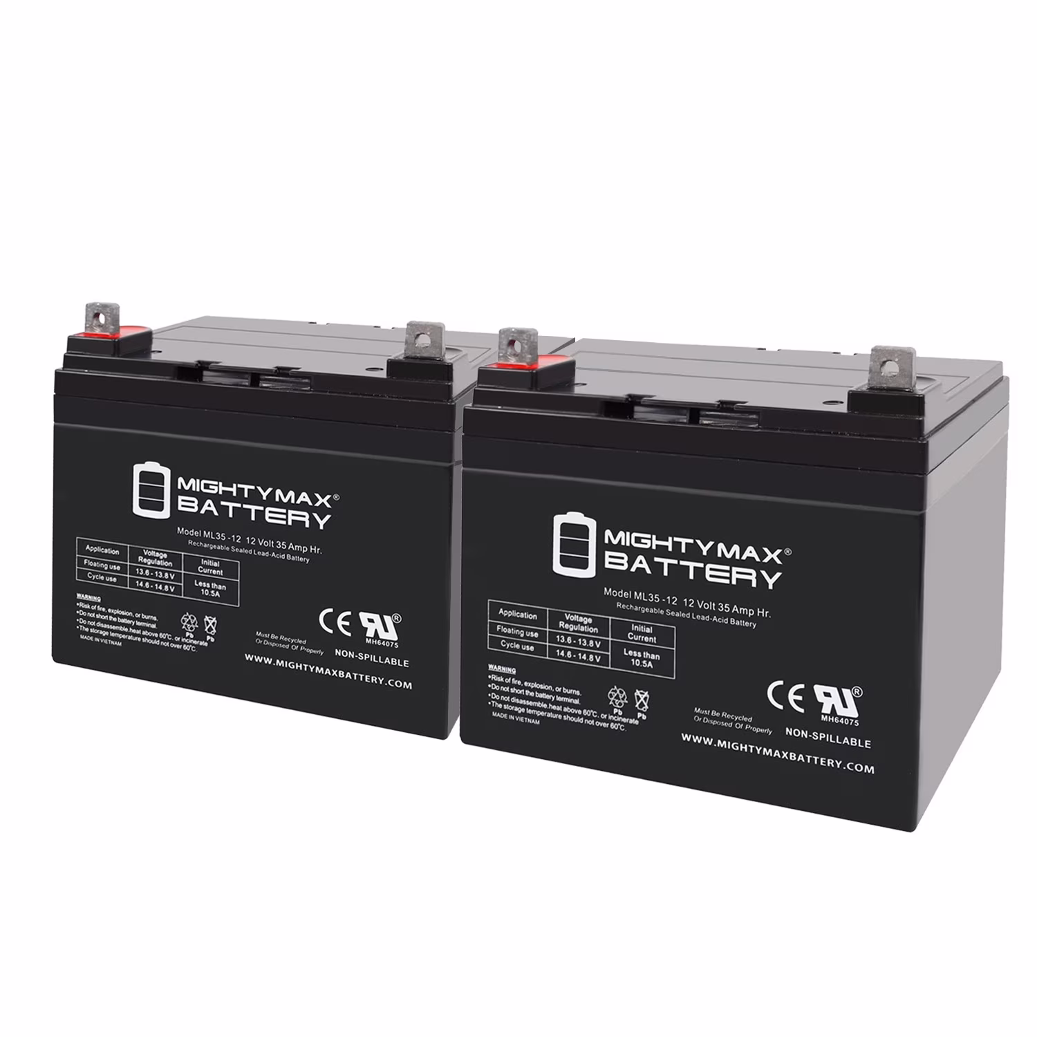ML35-12 - 12V 35AH U1 Hoveround MPV1, MPV2, MPV3, MPV4, MPV5 Battery - 2 Pack