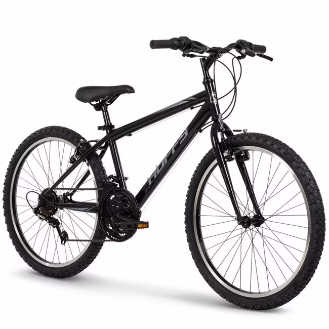 Huffy 24205 Huffy Granite Mountain Bike - 24-Inch - 15-Speed - Steel Hardtail Frame - Twist Shifters  Ages 12 to 19 - Knobby Tires  Men's  Onyx Black