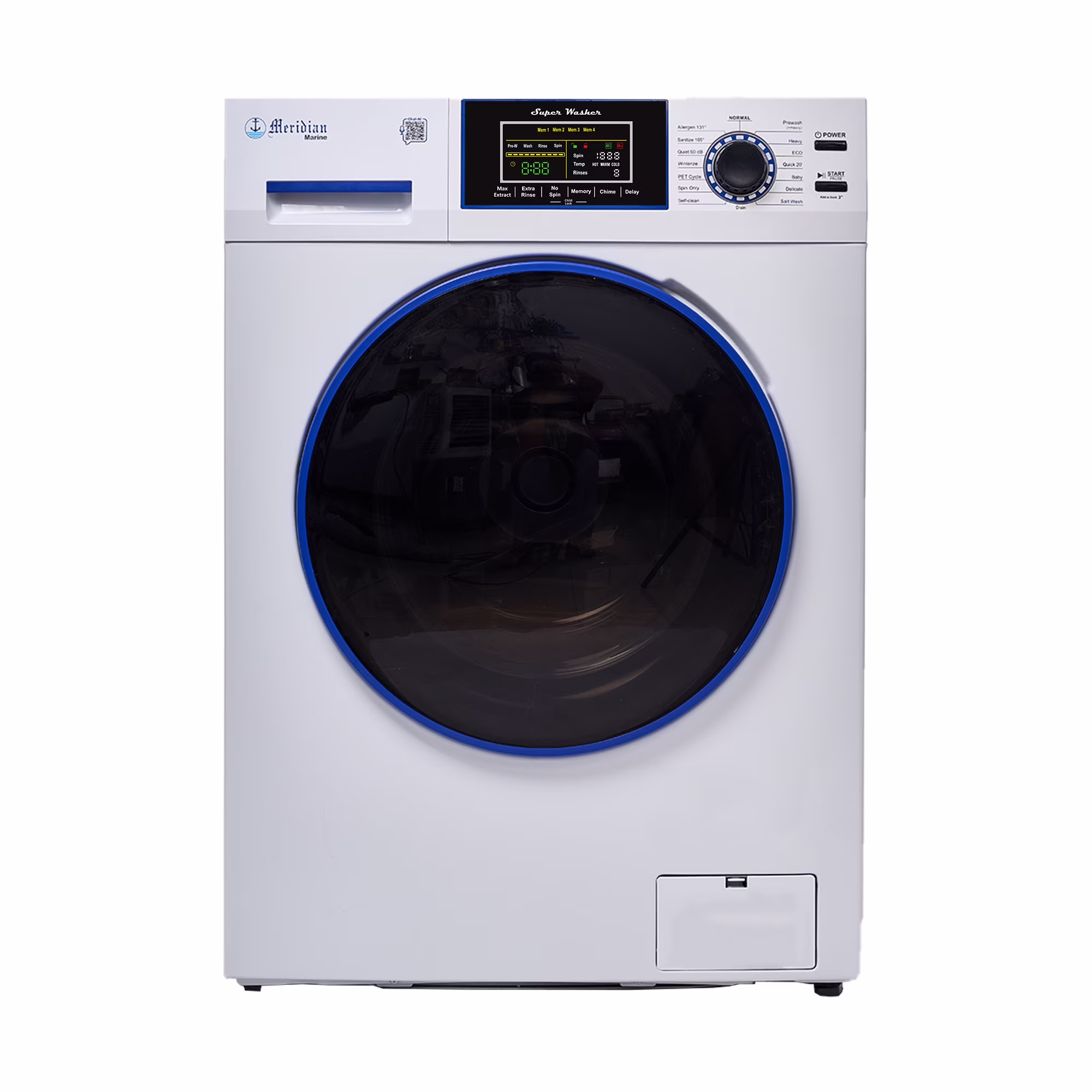 Marine Washer ANTI CORROSION 1.62 cf/15 lbs. 1400 RPM Salt Wash Sanitize 110V