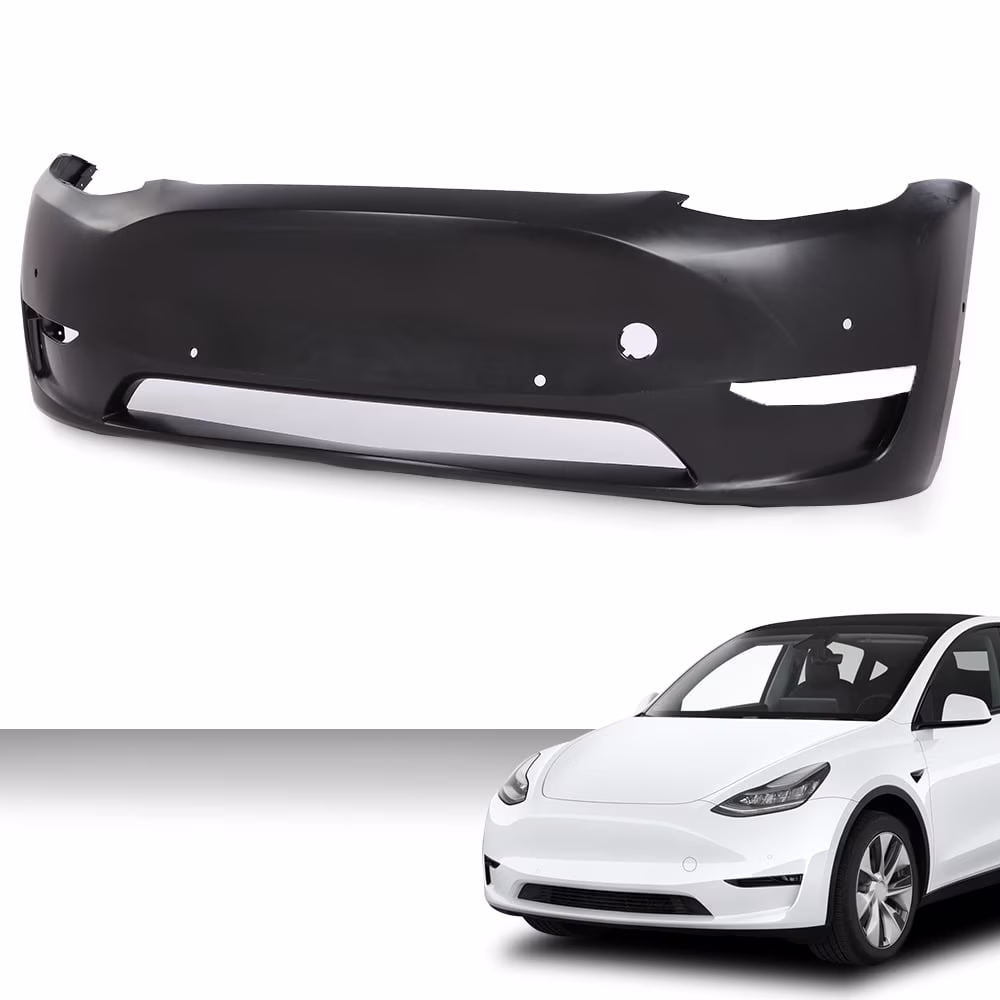 PIT66 Front Bumper Cover Panel with Park Sensor Hole Fit for Tesla Model Y 2020-2023 149374500A, 1493736S0A Black Primed