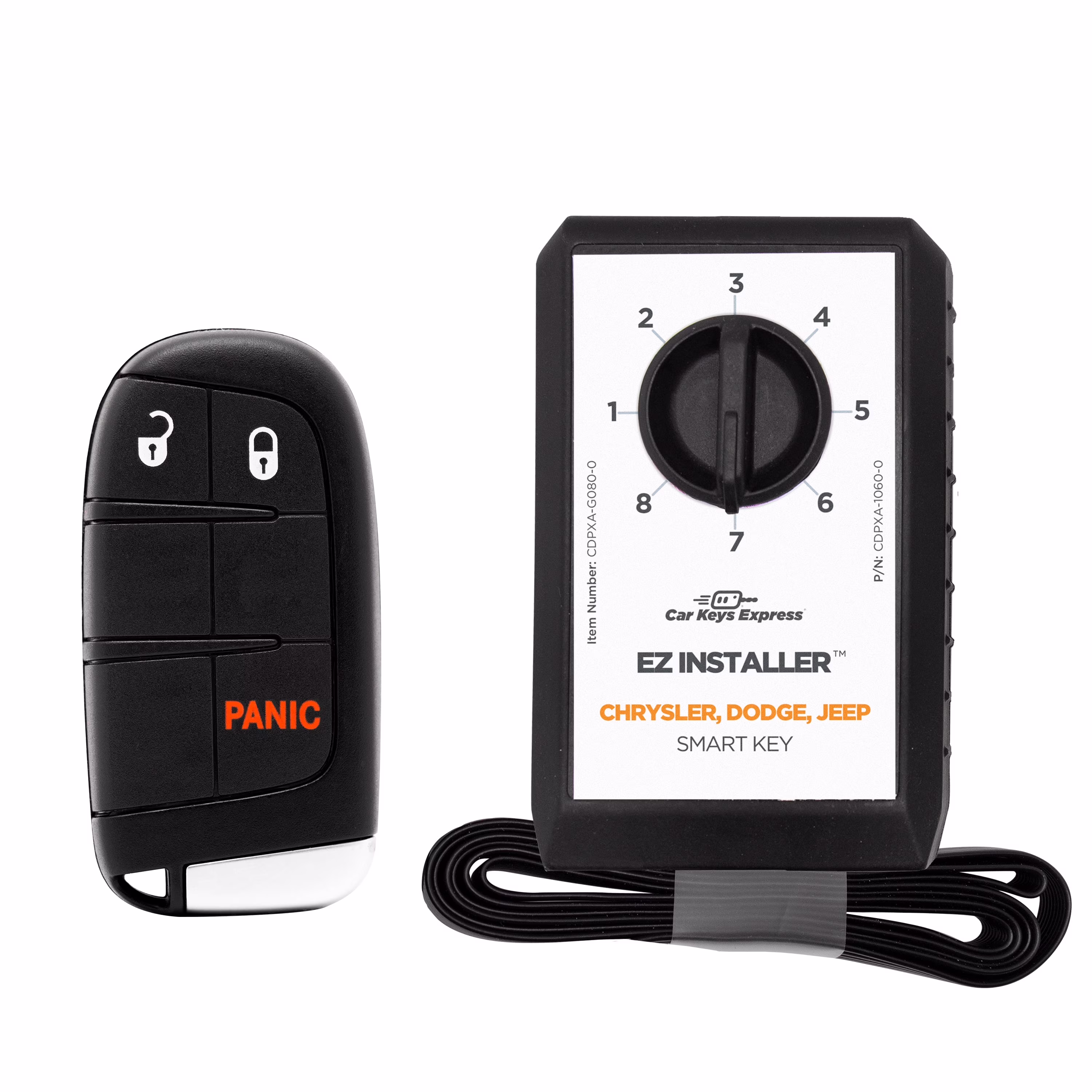 Car Keys Express Chrysler, Dodge, and Jeep Simple Key - 3 Button Smart Key Remote with Emergency Key Insert Car Key Fob