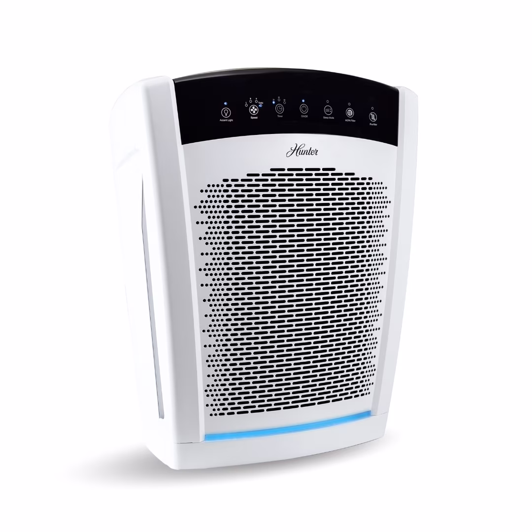Hunter HP850UV Large Multi-Room Air Purifier with UVC Germicidal Light, White