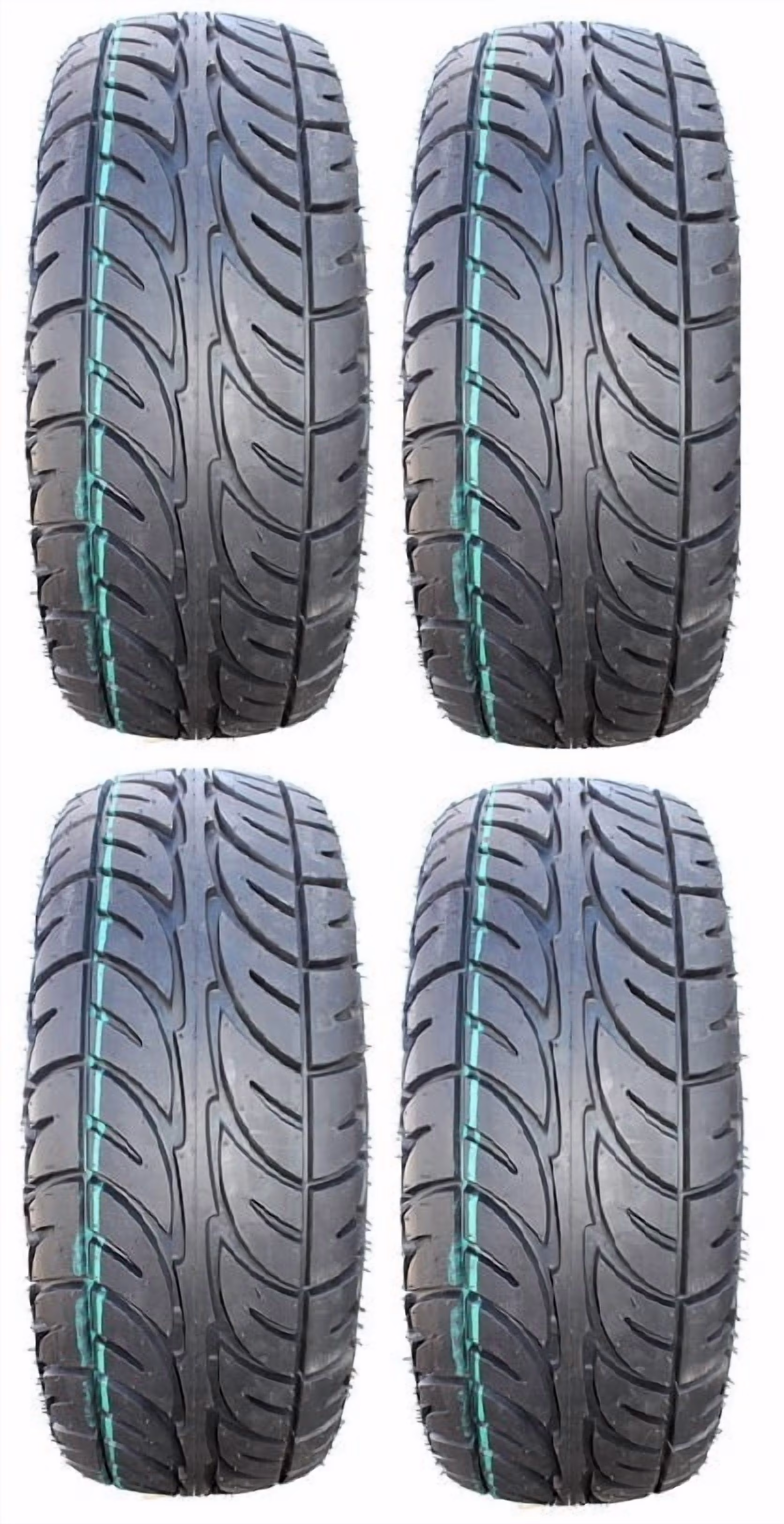 Full set of MotoSport EFX Street Fusion 205x30-12 (4ply) Golf Cart Tires (4)