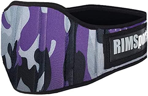 RIMSports Weight Lifting Gym Fitness Deadlift Squat Workout Pull up Belt, Camouflage Purple,XL