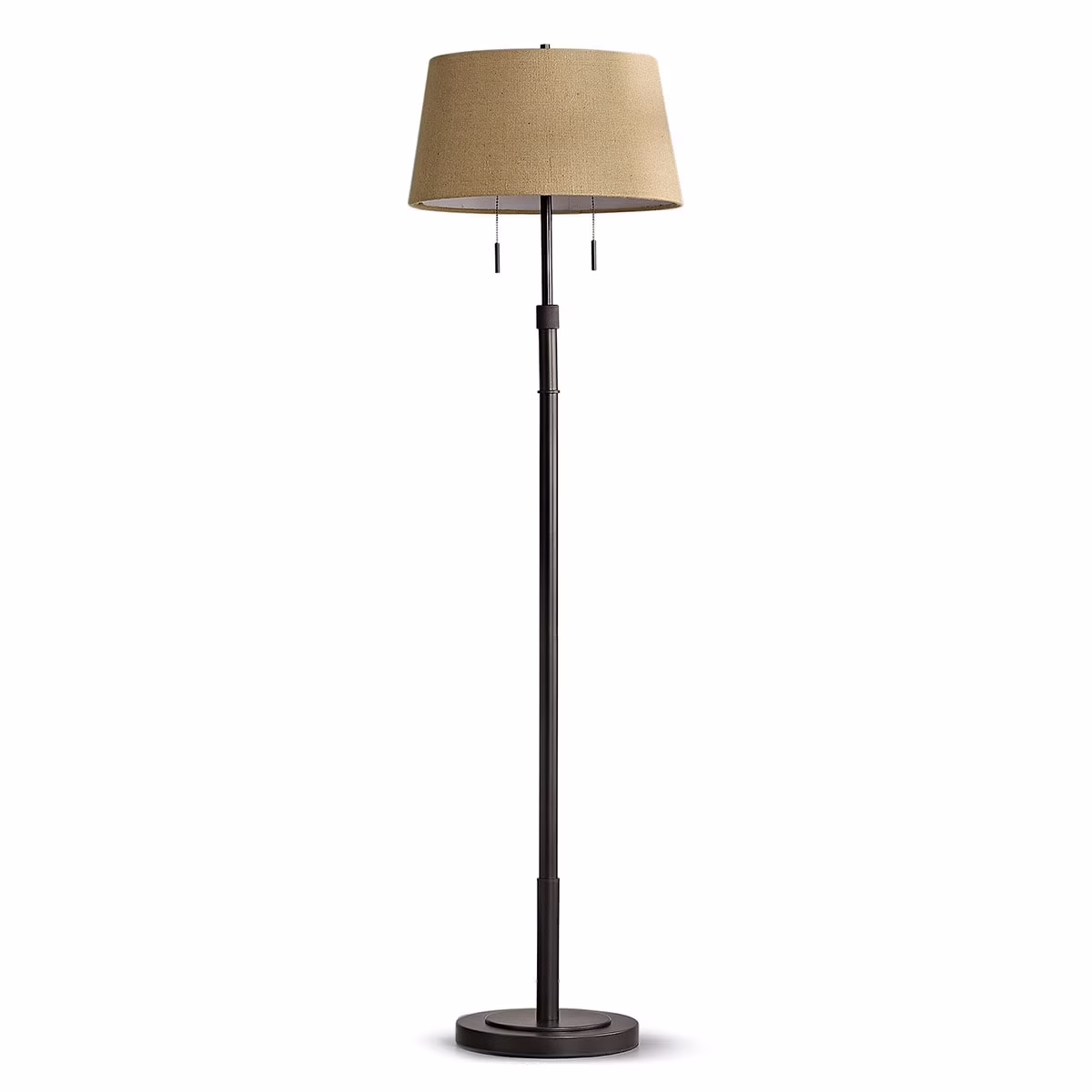 HomeGlam The Grande 55"~66"H Adjustable Floor Lamp_DarkBronze Empire_BrownShade