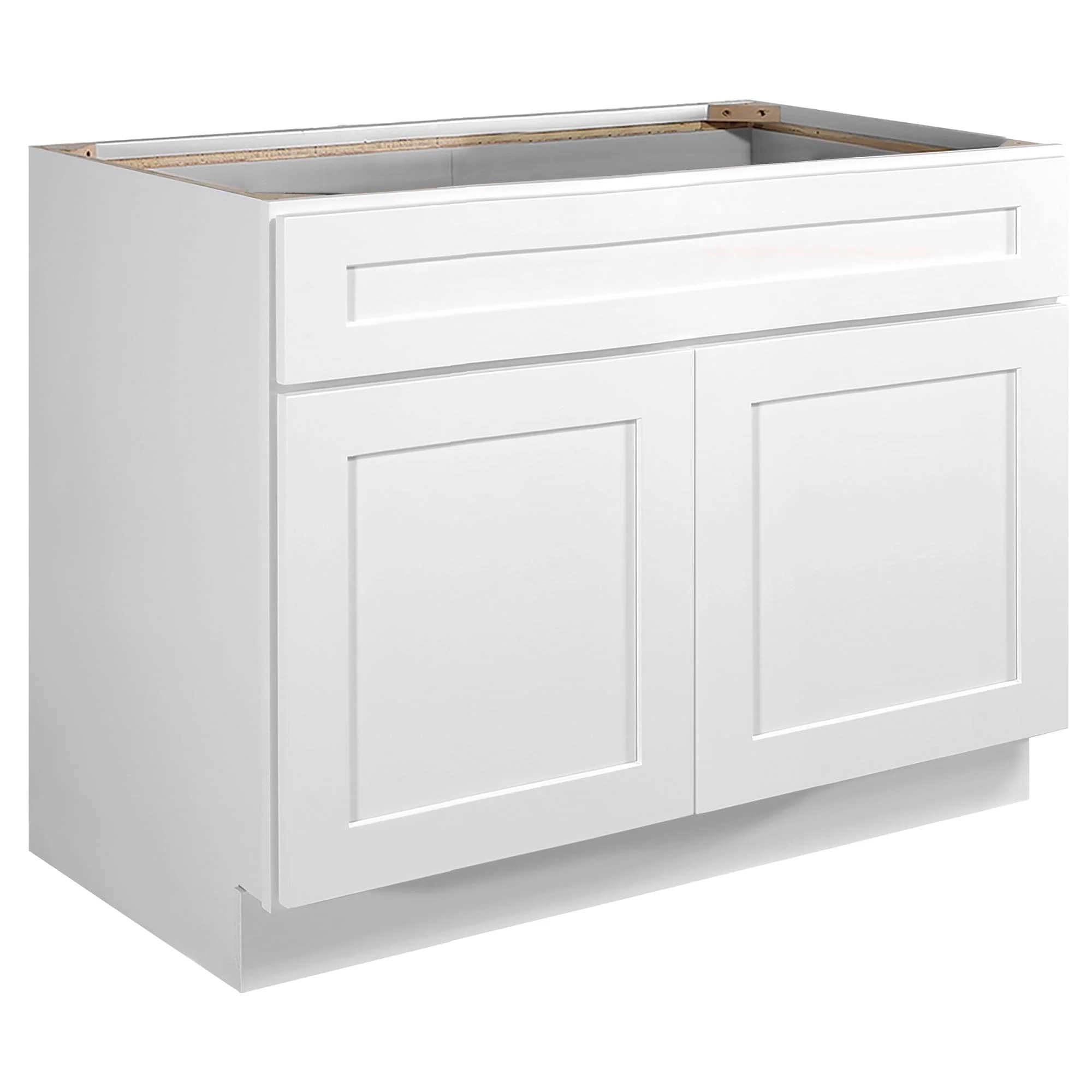 Design House 561506 Brookings Unassembled Shaker Sink Base Kitchen Cabinet 42x34.5x24, White