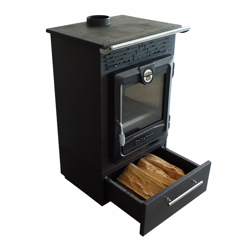 Indoor Multifunctional Wood Burning Stove with Box, Overtop Cooking Stove, Wood Burning Stove, Fire Pit, Tiny House, Fire Place, Farm House