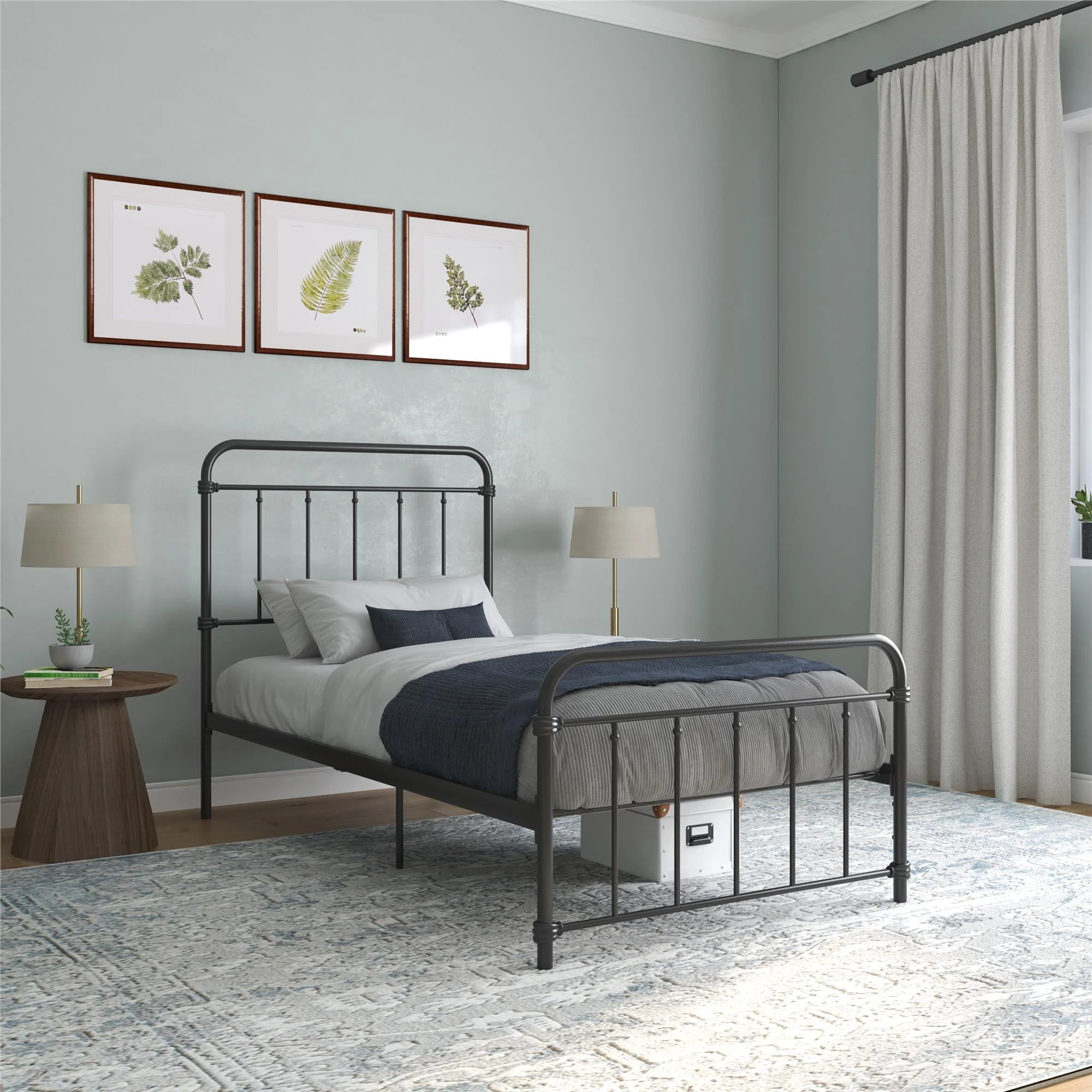DHP Wallace Metal Platform Bed Frame, Twin, Black
