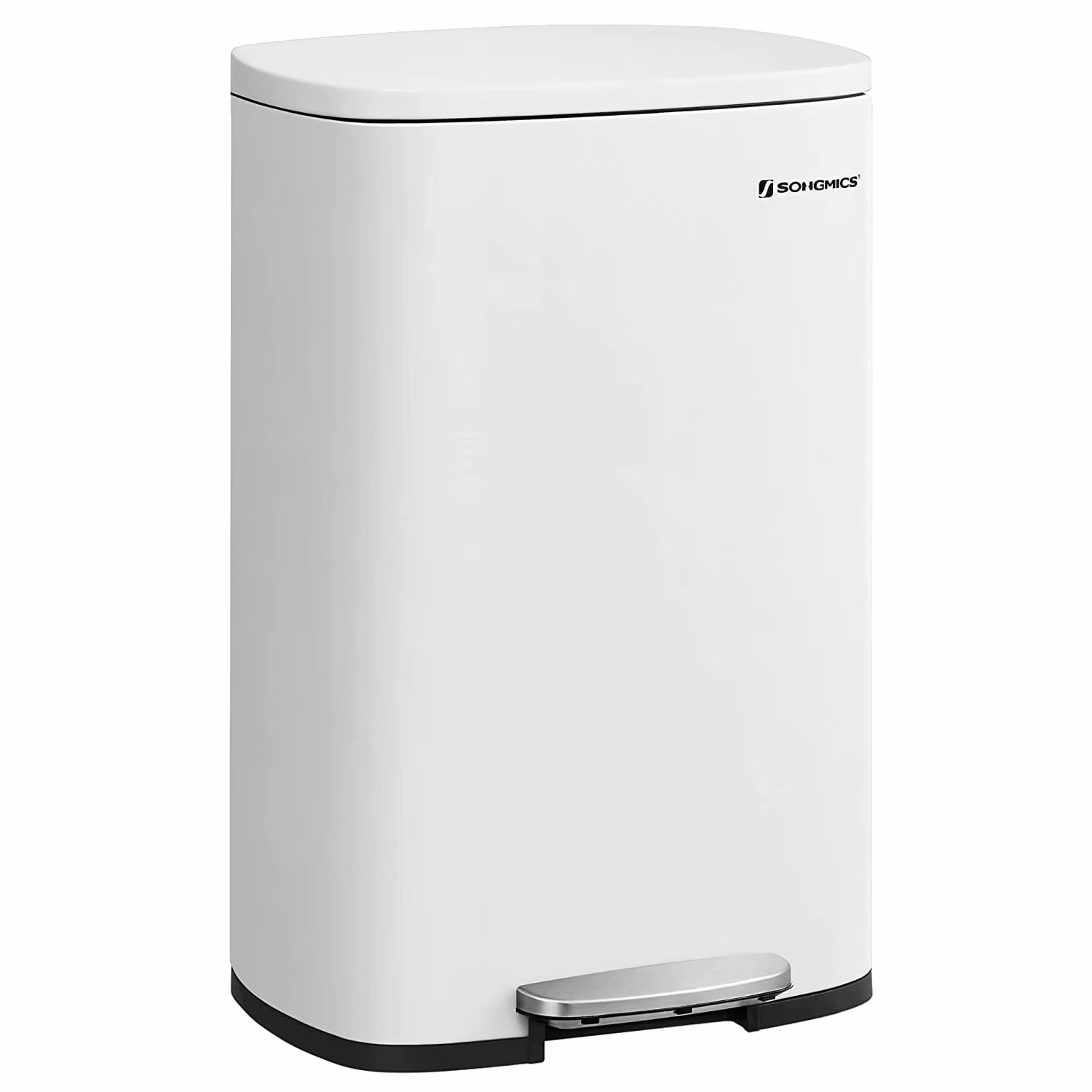 13 Gallon Stainless Steel Kitchen Trash Can, Garbage Can, Soft Close, White