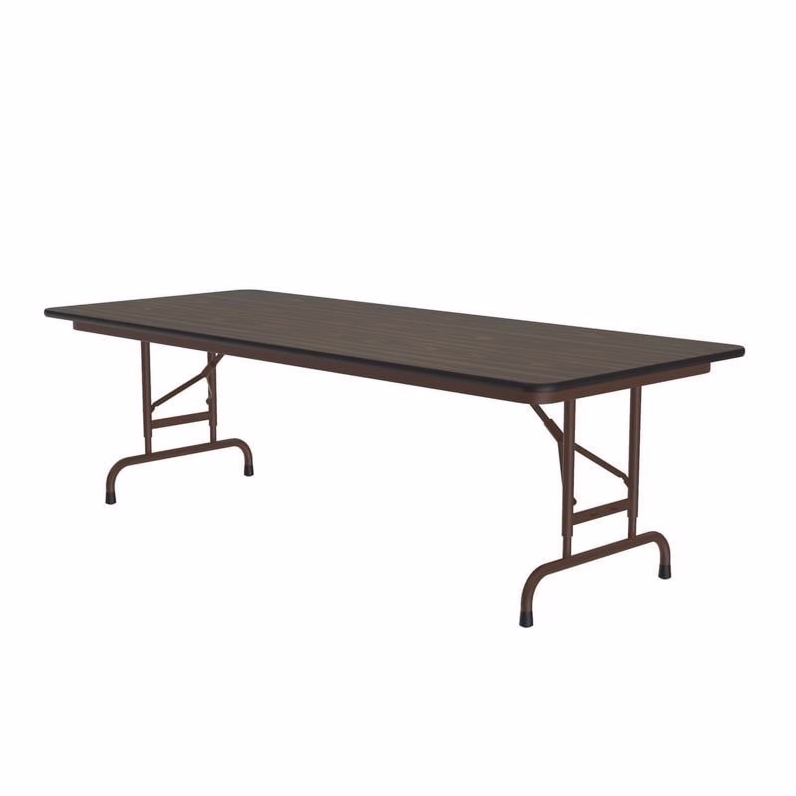 Correll 30" x 96" High Pressure Laminate Commercial Grade Adjustable Height Folding Table, Walnut