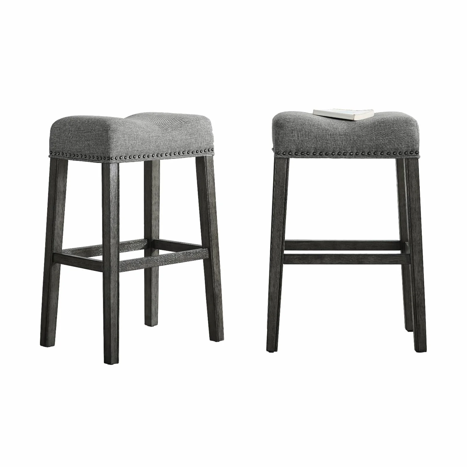 Roundhill Furniture CoCo Bar Stool, Gray, Set of 2