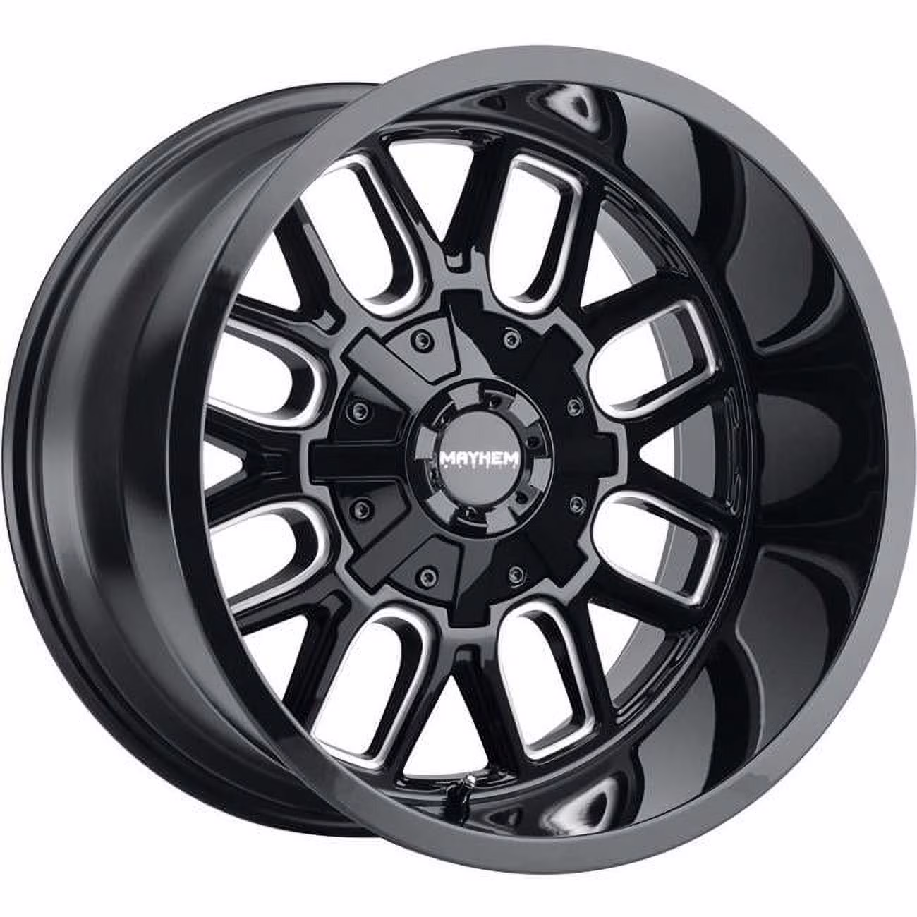 20 x 9 in. 8107 Cogent 6 x 135 Bolt Pattern 0 mm Offset 106 mm Hub Black with Milled Spokes Wheel