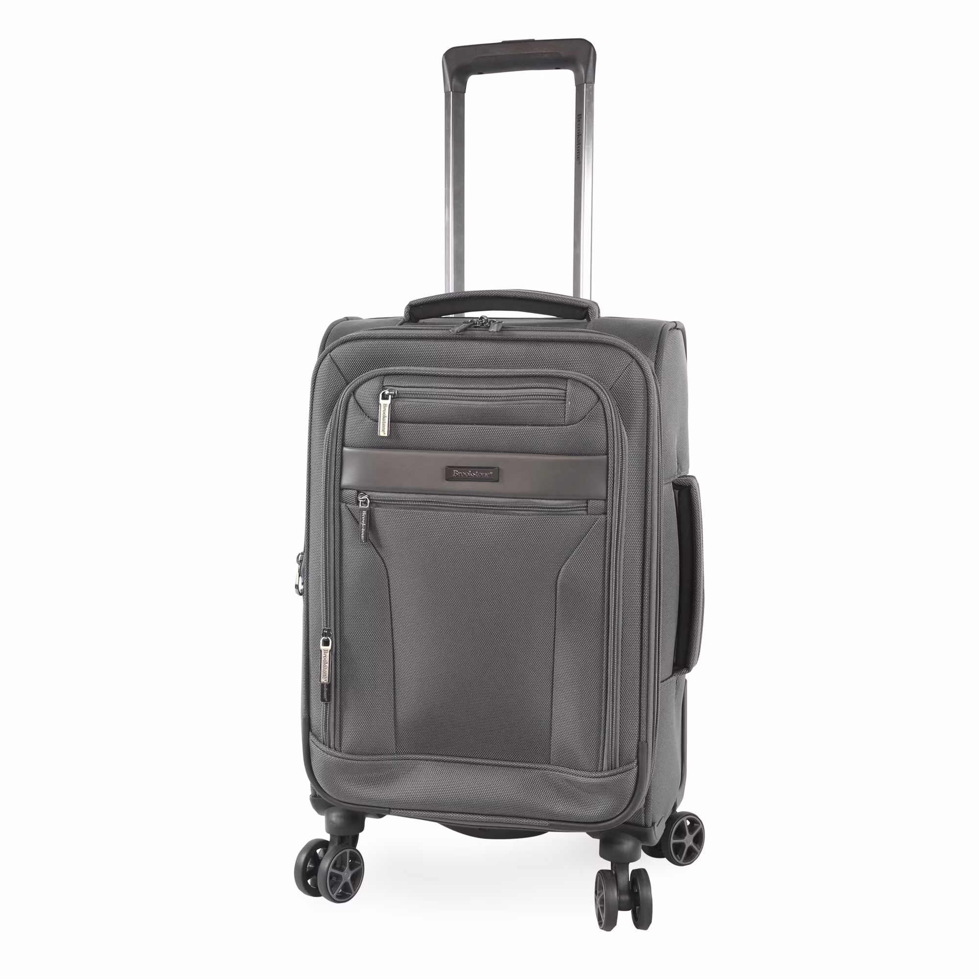 Brookstone Harbour 22" Softside Carry-on Spinner Luggage - Dark Charcoal