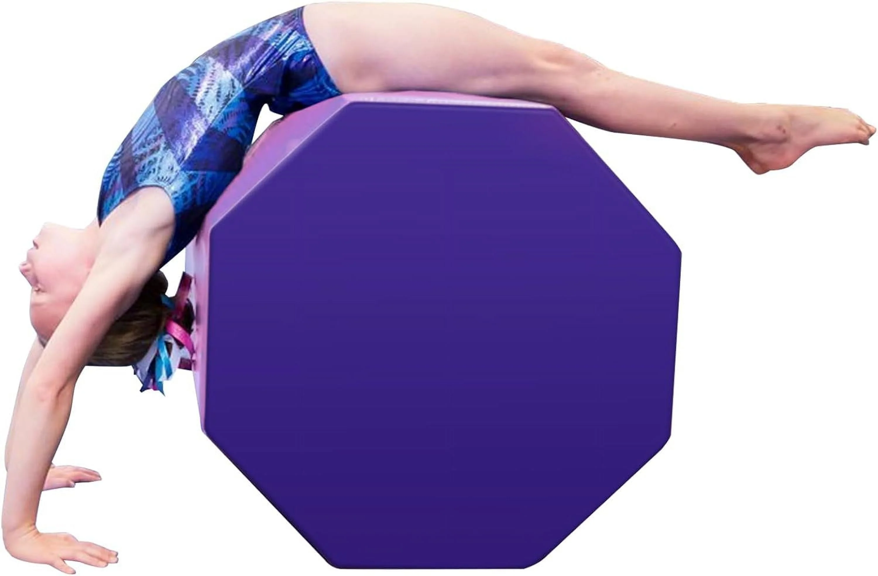 Dkelincs 24.4" x 25.6" Gymnastics Octagon Tumbler Trainer Exercise Mat Tumbling Equipment Somersault Mat, Pink
