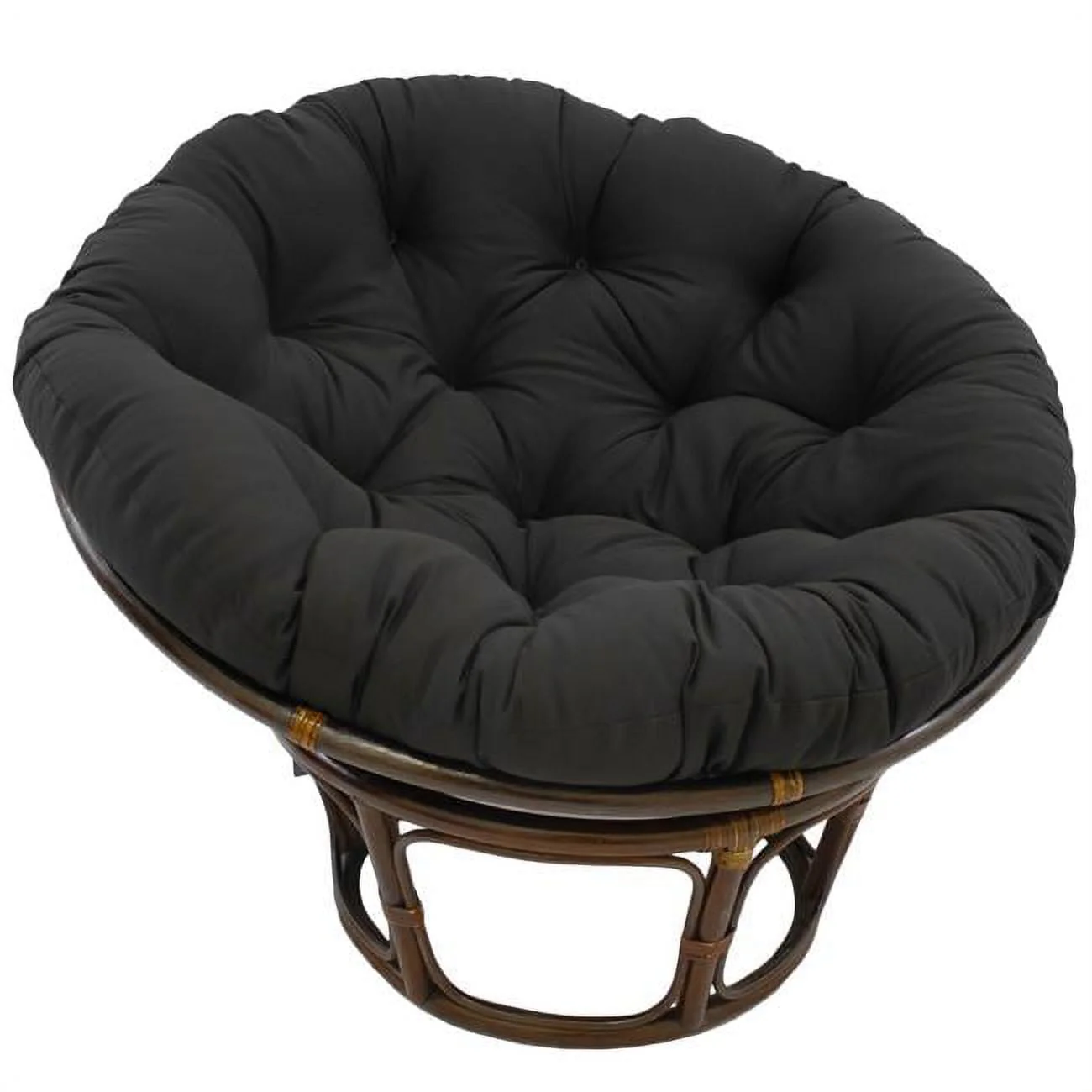 Blazing Needles 93302-52-TW-BK 52 in. Solid Twill Papasan Cushion, Black