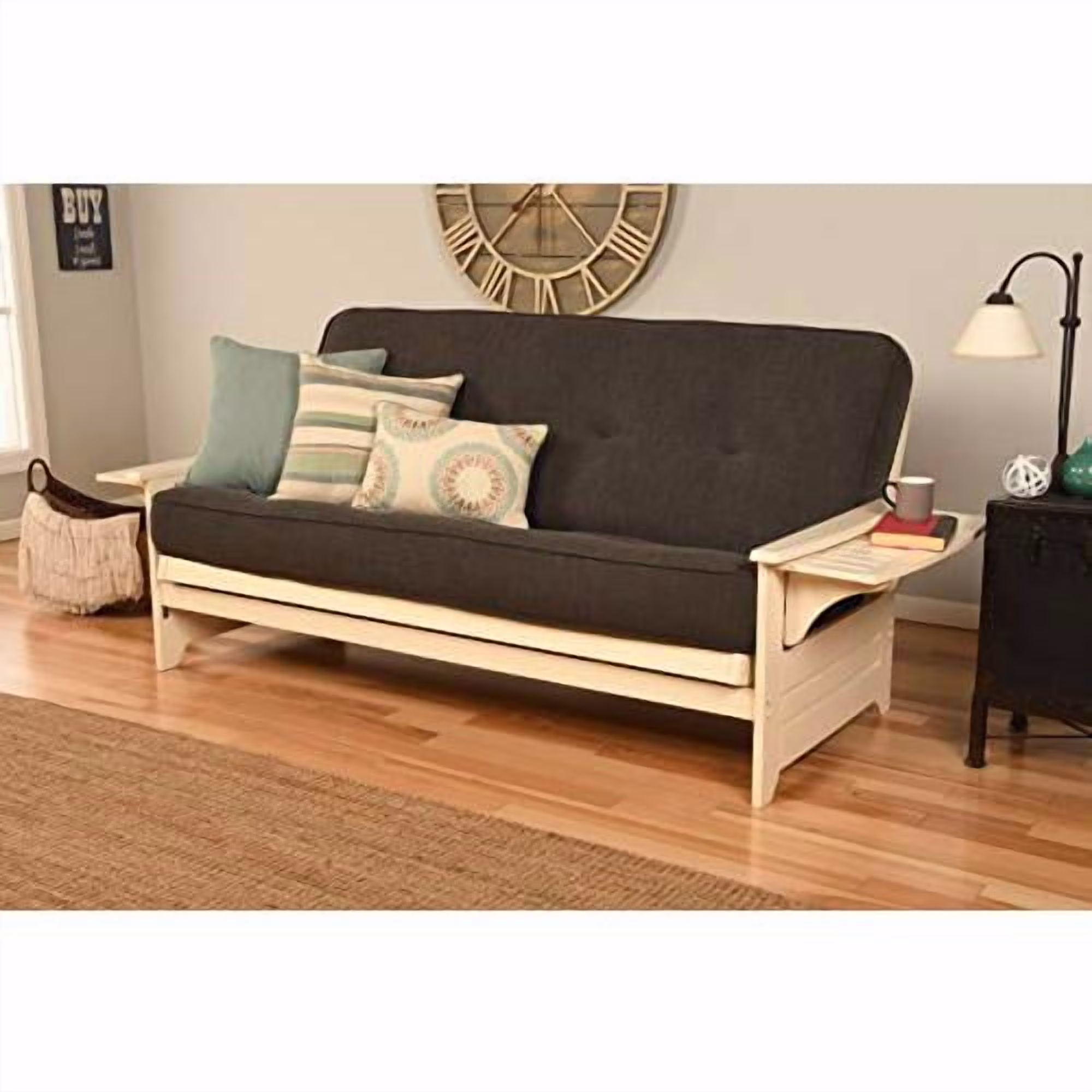 KODIAK Phoenix Frame/Antique White Finish/Linen Charcoal Mattress