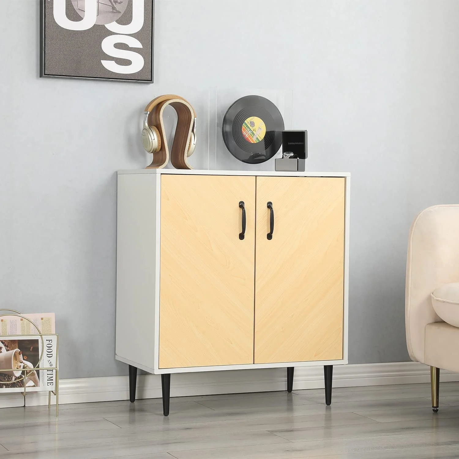 Erinnyees Sideboard Buffet Cabinet, Free Standing Storage Cabinets with Doors and Adjustable Shelf for Kitchen, Living Room, Entryway, Hallway