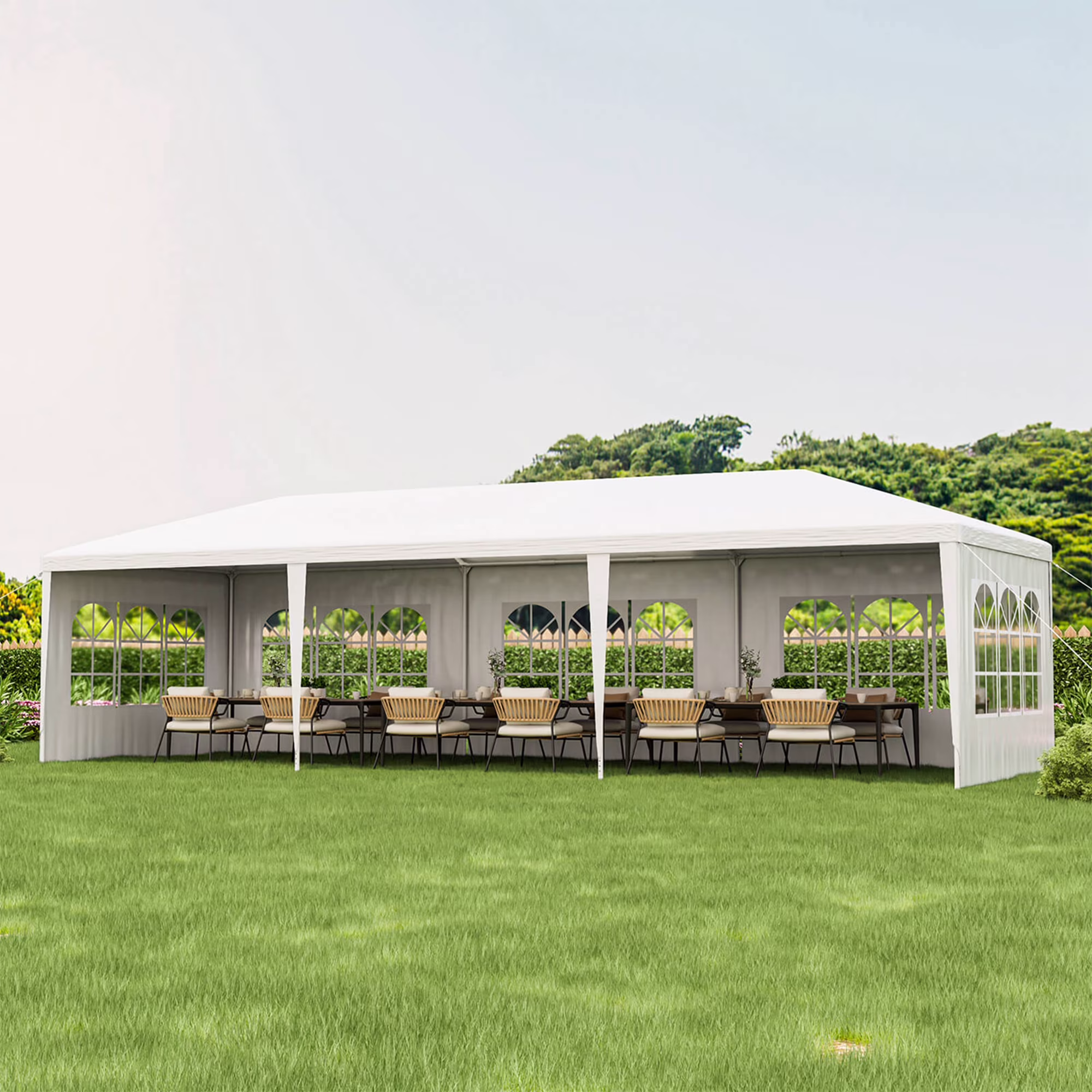Costway 10'x30' Gazebo Canopy Outdoor Party Wedding Tent