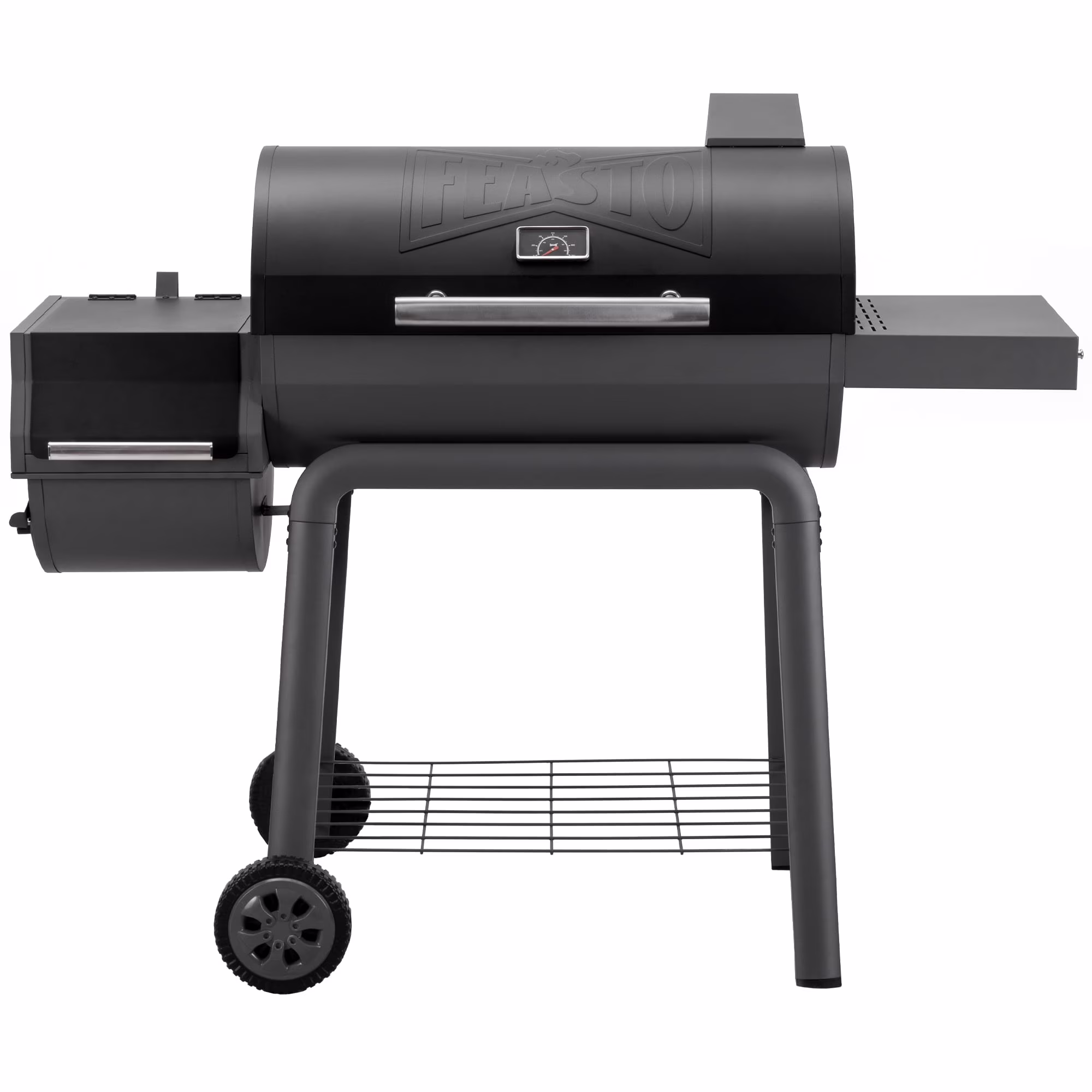Feasto BBQ Charcoal Grill with Offset Smoker Grill and Side Table, 30-In Heavy-Duty Outdoor BBQ Grill with 815 Sq. in.