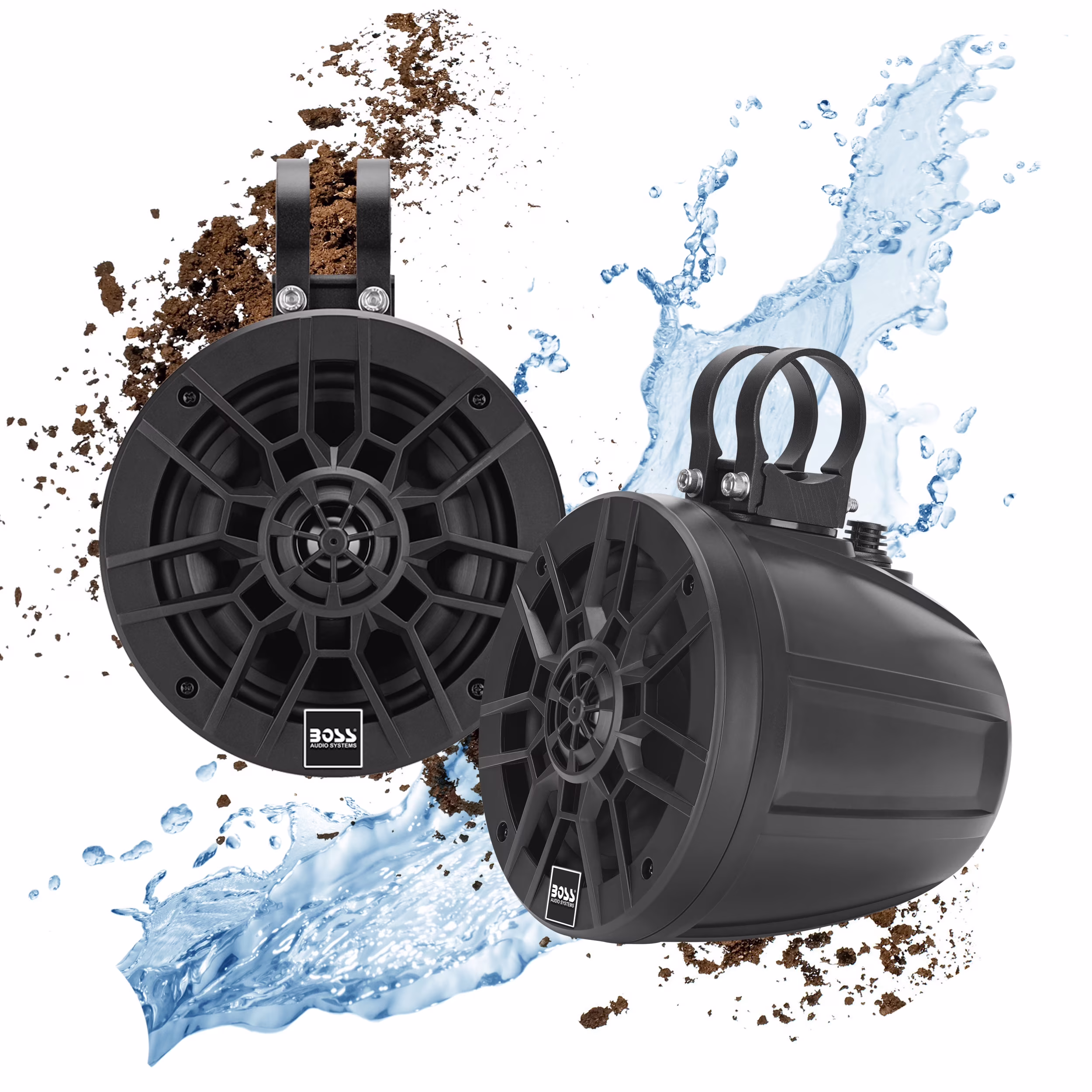 Boss Audio Systems B6ABT Bluetooth Amplified 6.5 in Marine Roll Cage Speaker Pods, IPX6 Weatherproof