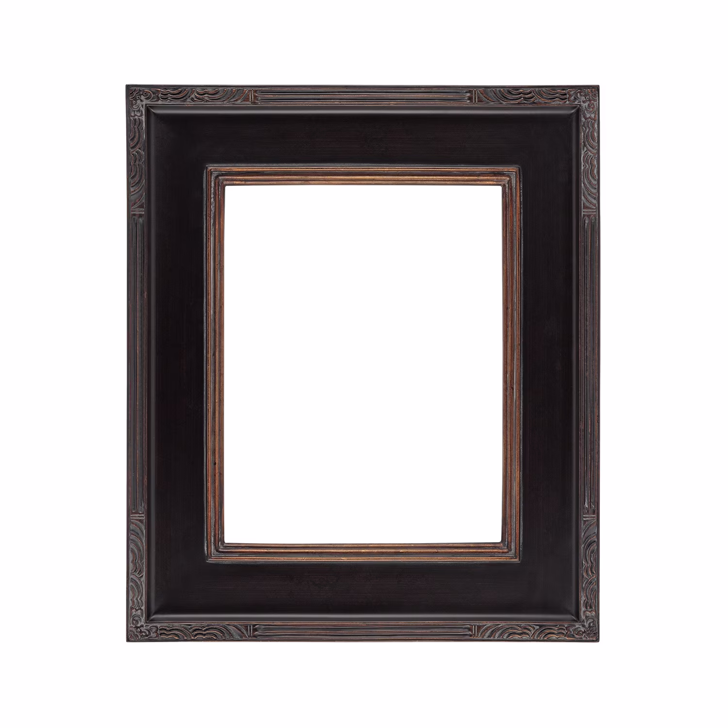 Creative Mark Plein Air Museum Collection Arte Picture Frame Solid Wood Composition Hand-Leafed Museum Quality Closed Corner  - Black/Gold 12x16