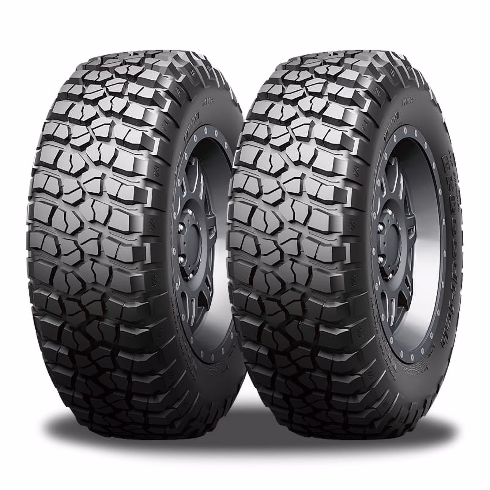 Set of 4 x BF GOODRICH Mud Terrain T/A KM2 255/75R17 111/108Q C/6 Mud Terrain M/T Tires BF15496 / 255/75/17 / 2557517 Fits: 2021-22 Jeep Wrangler Willys Sport, 2013 Jeep Wrangler Unlimited Rubicon