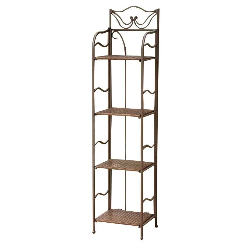 Pemberly Row 4 Tier 13" Bakers Rack in Antique Brown