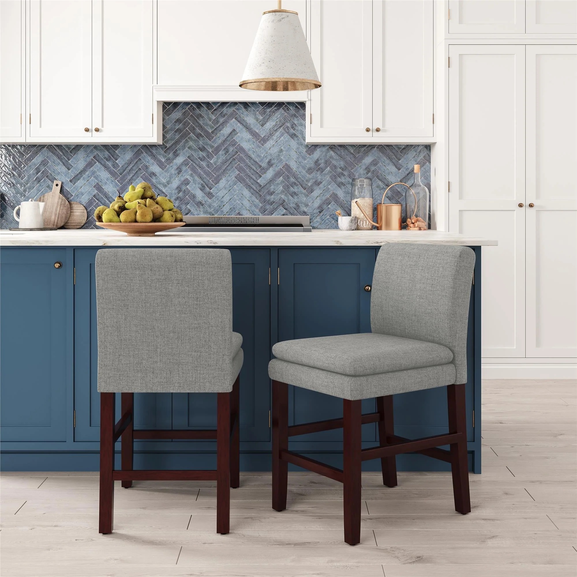 DHP Clark Upholstered Counter Height Bar Stool