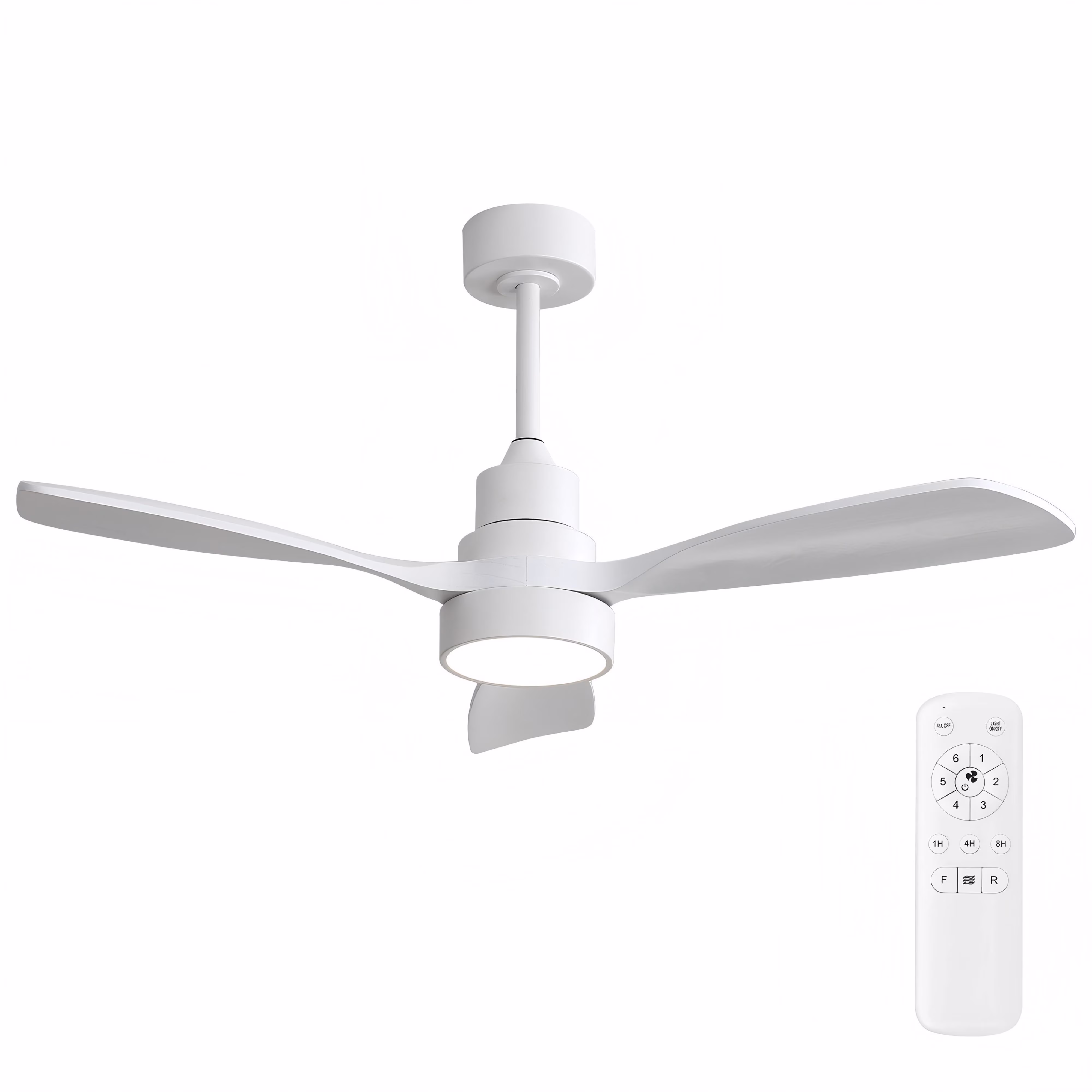 Sofucor 48" White Modern LED Ceiling Fan with Remote Control