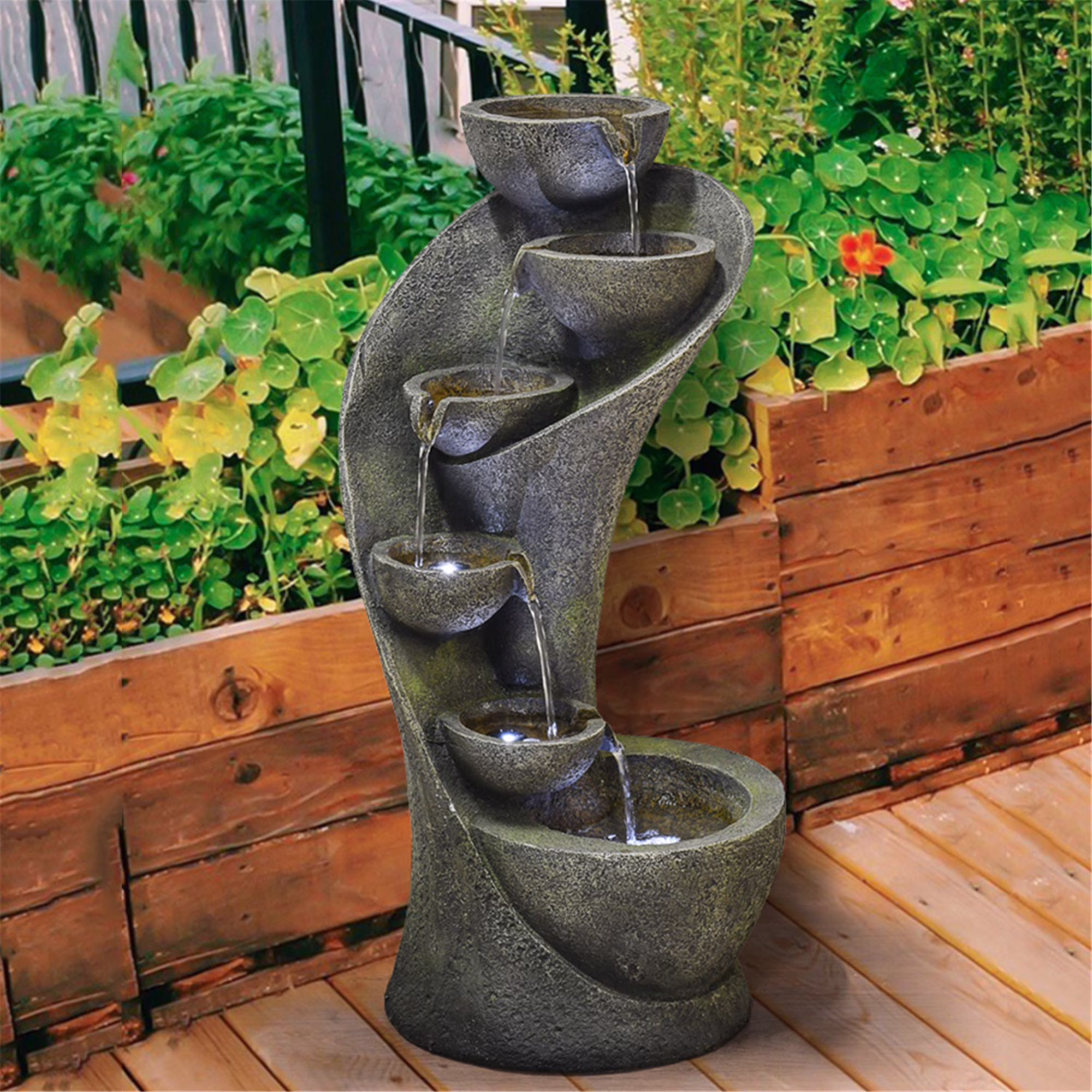 Watnature 23.6" Outdoor 6-Tier Garden Water Fountain