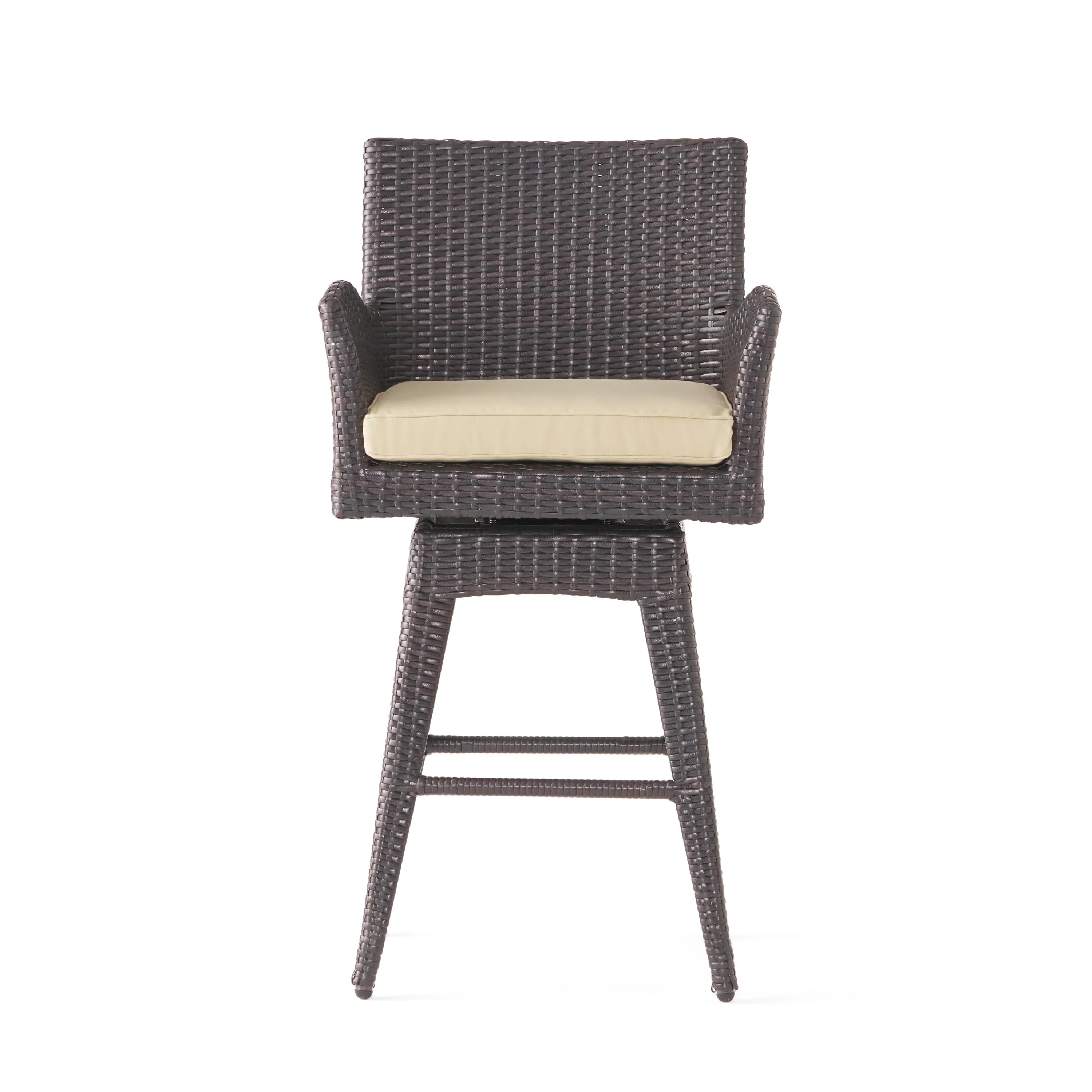 DeSoto Outdoor Wicker Swivel Armed Bar Stool