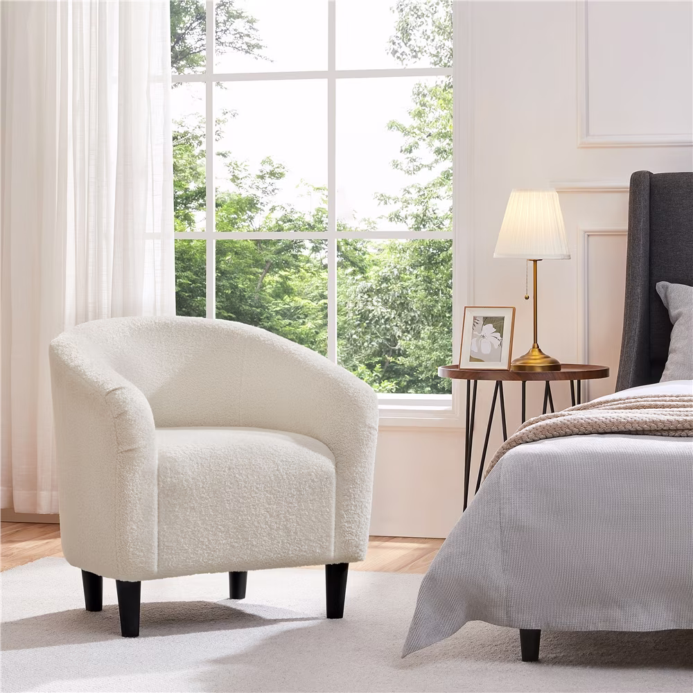 Renwick Upholstered Boucle Accent Chair for Livingroom, Ivory