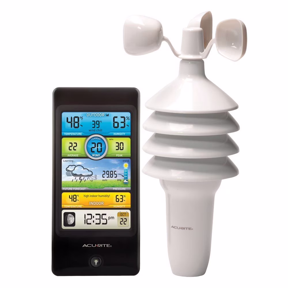 AcuRite Notos 3-in-1 01604M Pro Color Digital Weather Station with Wind Speed, Temperature and Humidity