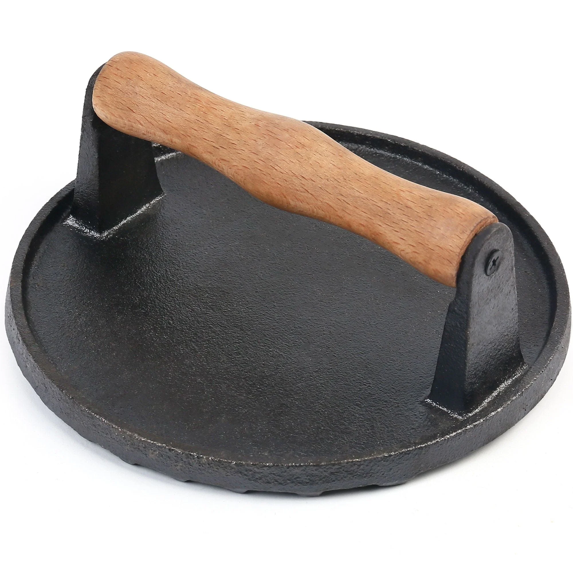 LotFancy Cast Iron Grill Press, Smash Burger Press for Griddle, Bbq, 7 in, Round
