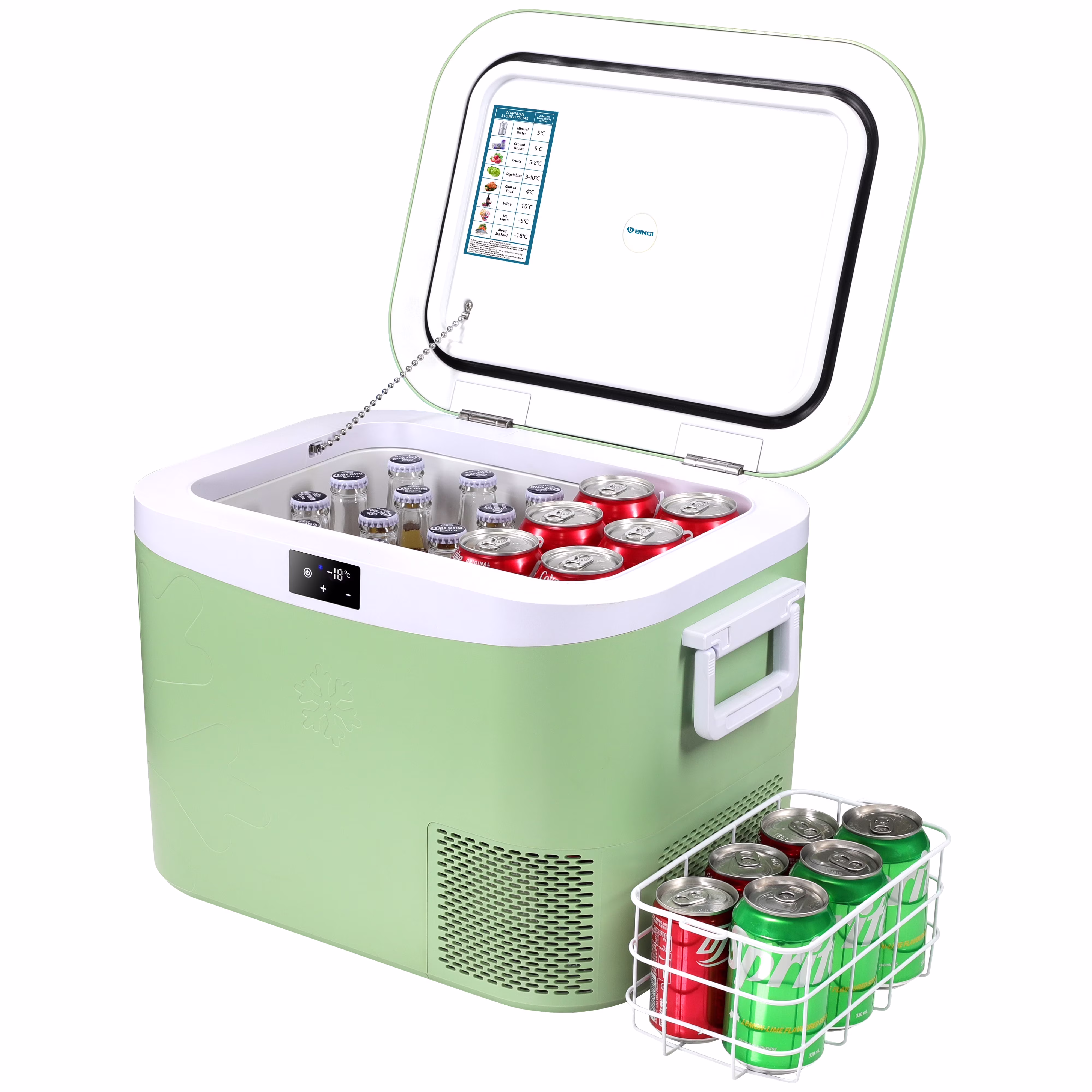 Portable Fridge 19 QT(18 Liter) 12 Volt Fridge Car Freezer Compressor Cooler 12/24V DC 110��240V AC for Camping Truck RV Boat & Home Use -18��~+15��