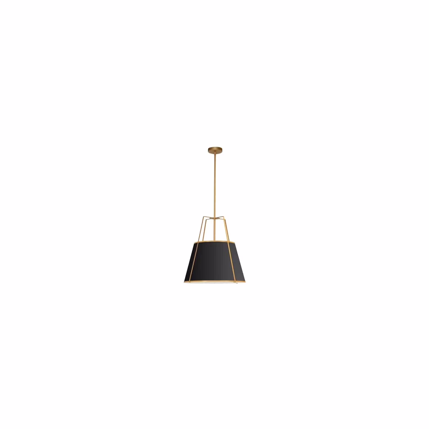TRA-1P-GLD-BK-Dainolite-Trapezoid - 1 Light Trapezoid Pendant-Gold Finish-Black  Shade Color