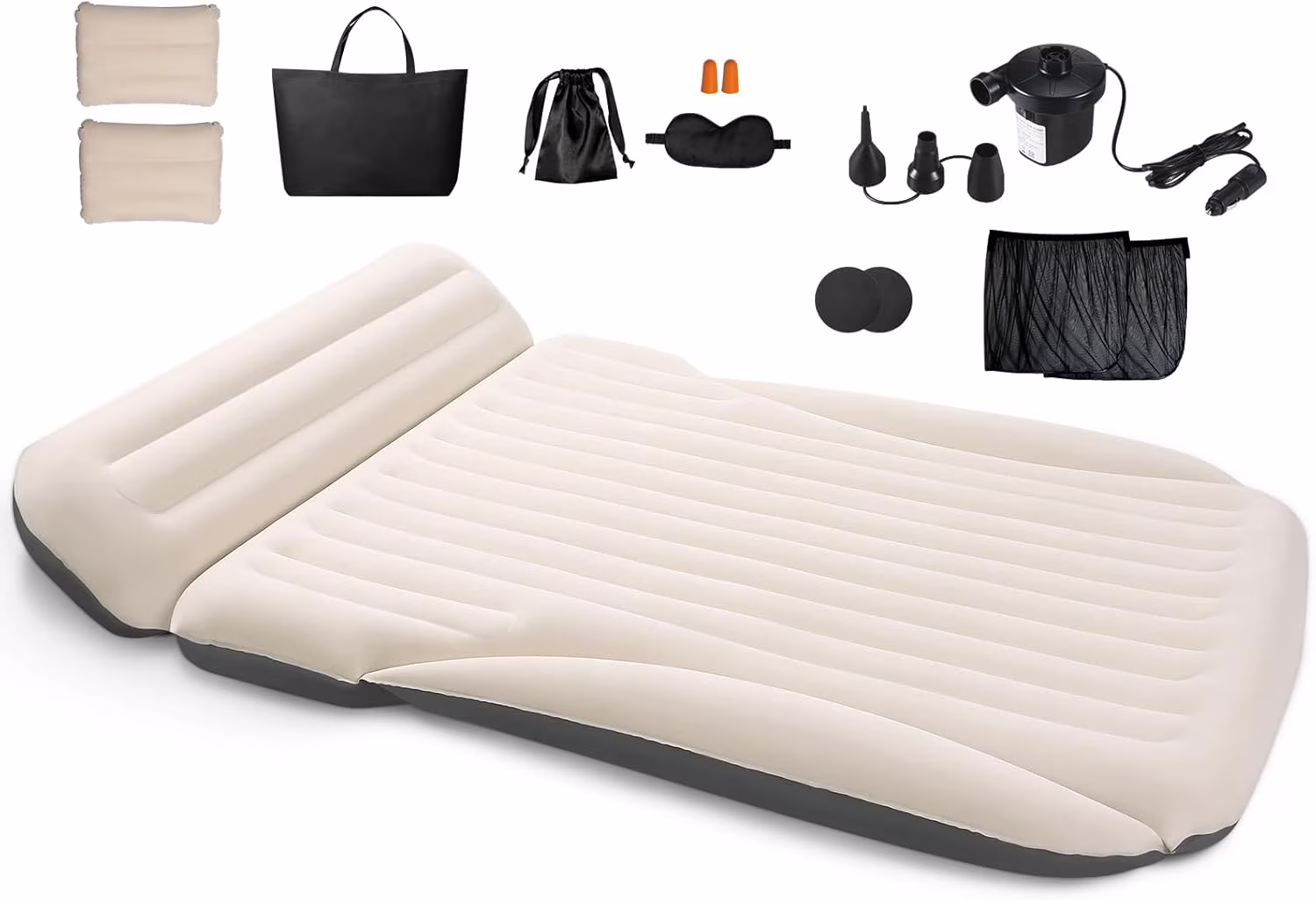 Car Bed with The Most Complete Sleeping Accessories|Leakproof Comfortable Durable Car Mattress|Built-in Pillow with Pump Air Mattress|for SUV Minivan Mpv Road Trip Inflatable Bed