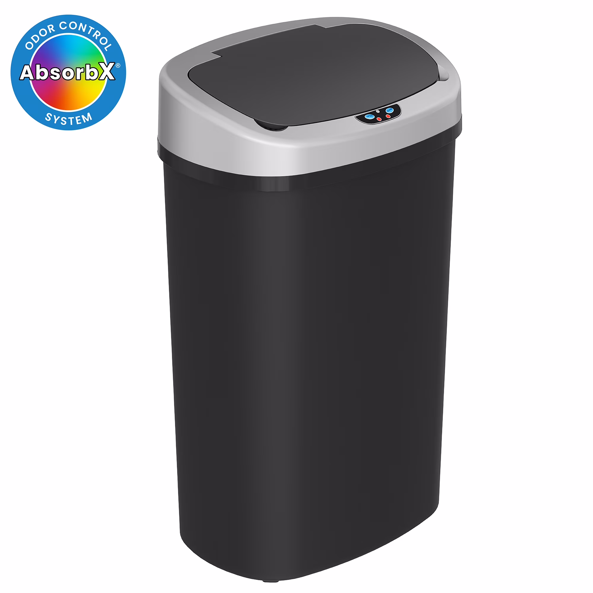 13 Gallon Plastic Sensor Kitchen Trash Can with Odor Filter, Slim Space-Saving Garbage Bin