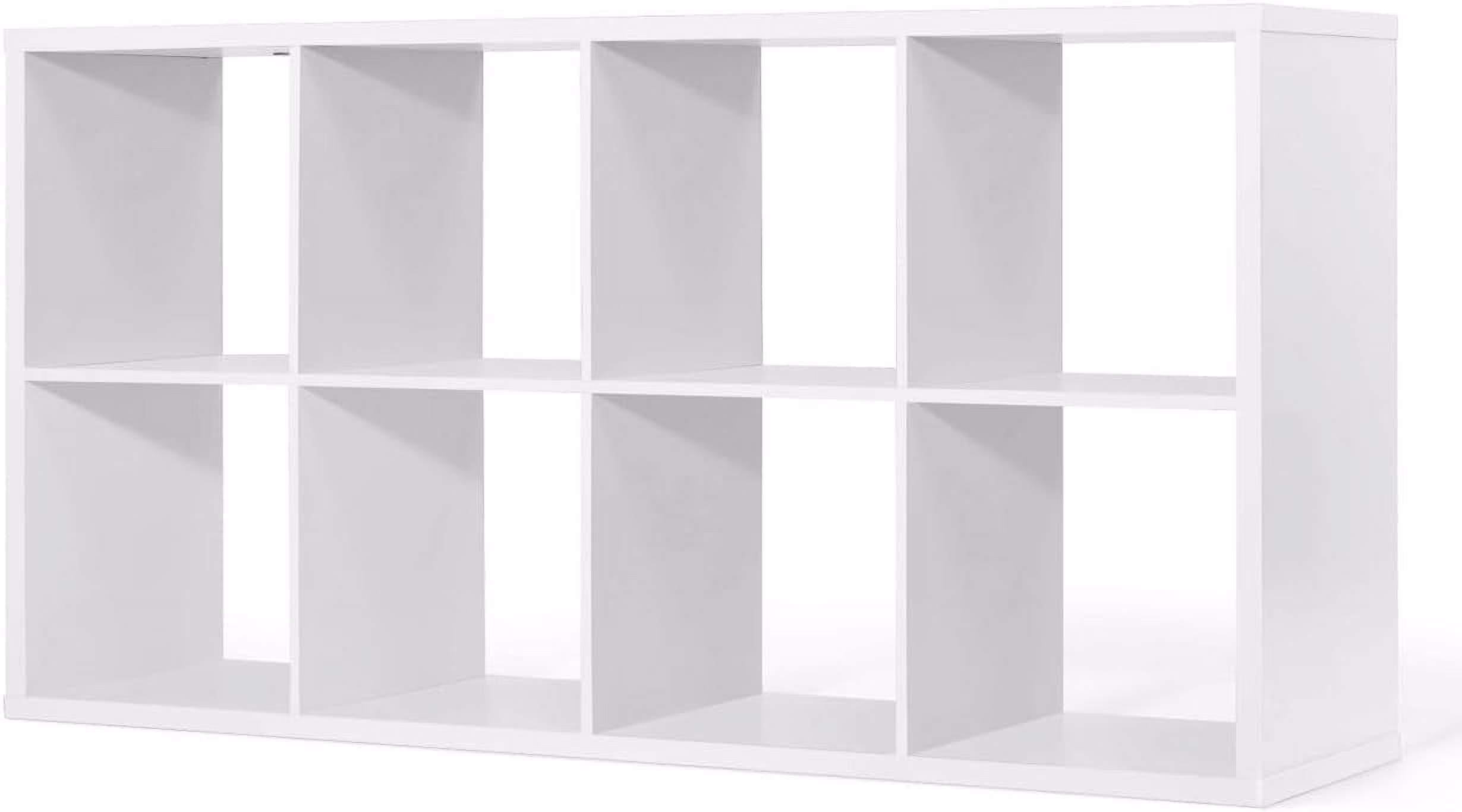CAPHAUS Sturdy Room 13-Inch Cube Storage Organizer Shelf, with Extra Thick Exterior Edge, Open Storage Shelf Divider, Bookcase, 8-Cube, White