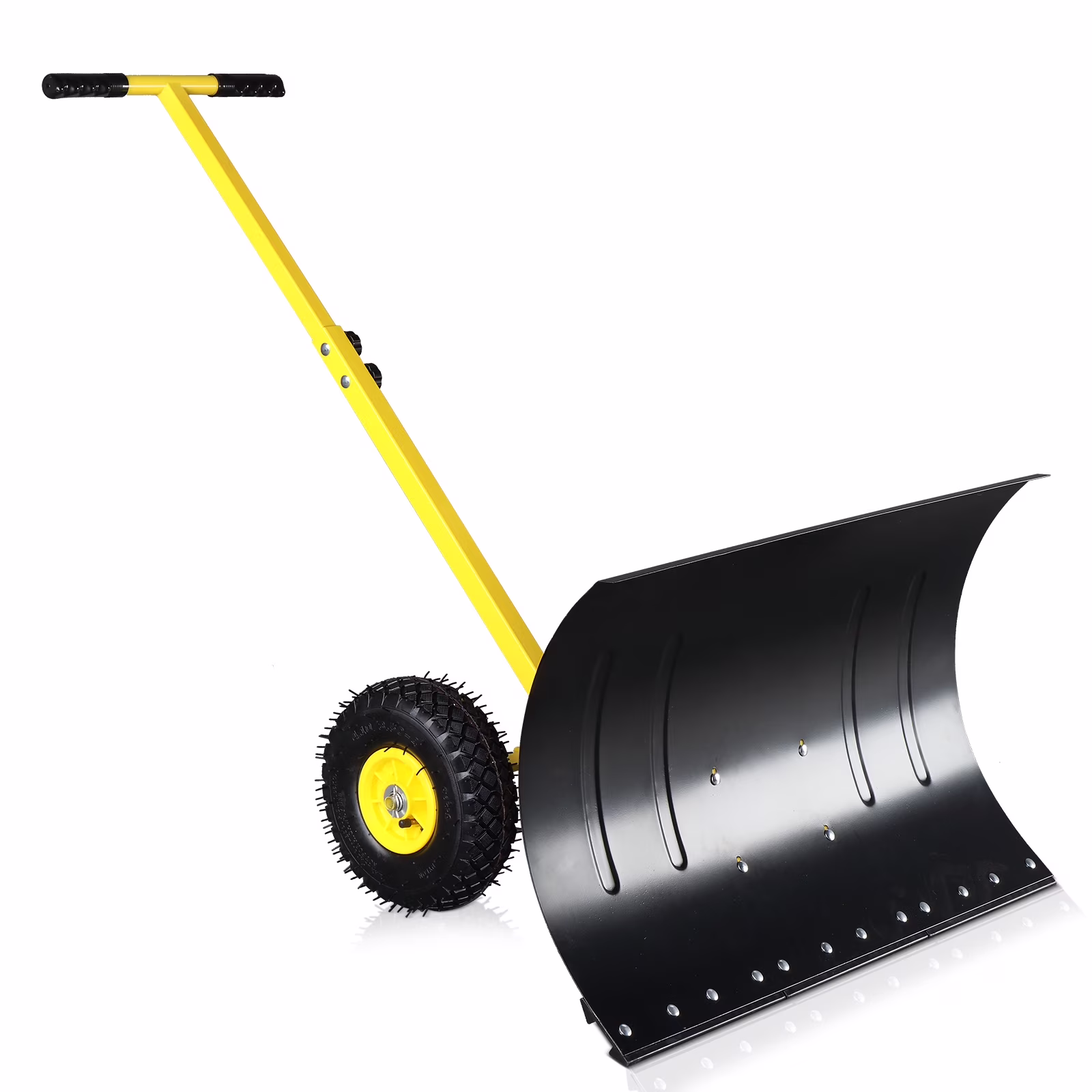 Iron T-Handle Snow Plow with Adjustable Black Blade - Human-Powered, 74*47cm - Ideal for Clearing Snow Quickly and Easily