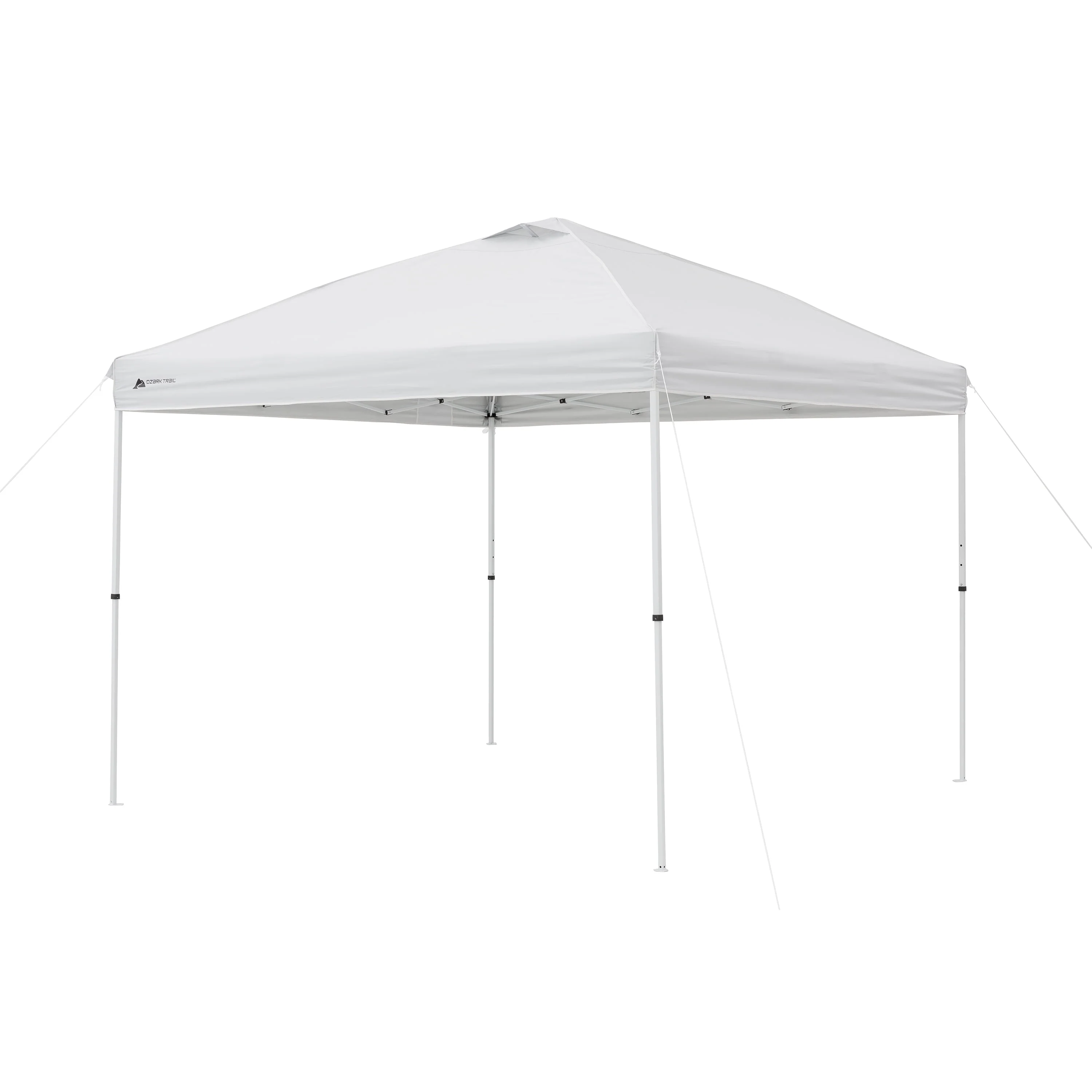 Ozark Trail Simple Push Straight Leg Instant Canopy, White, 10 ft x 10 ft