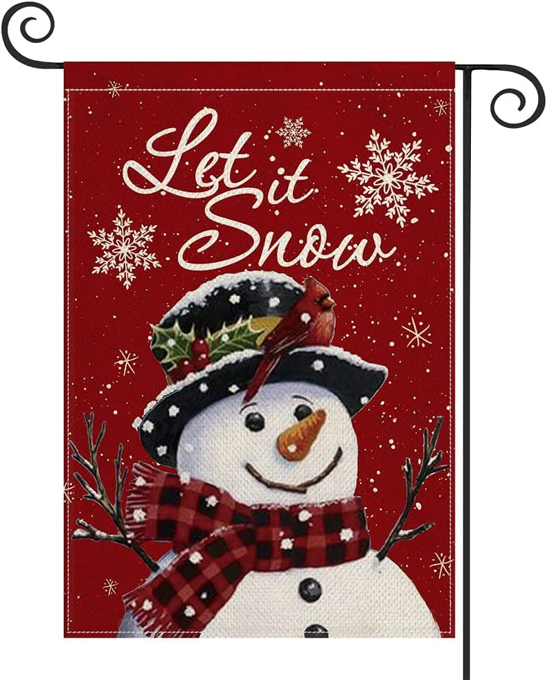 Artoid Mode Let It Snow Winter Snowman Garden Flag 12 x 18