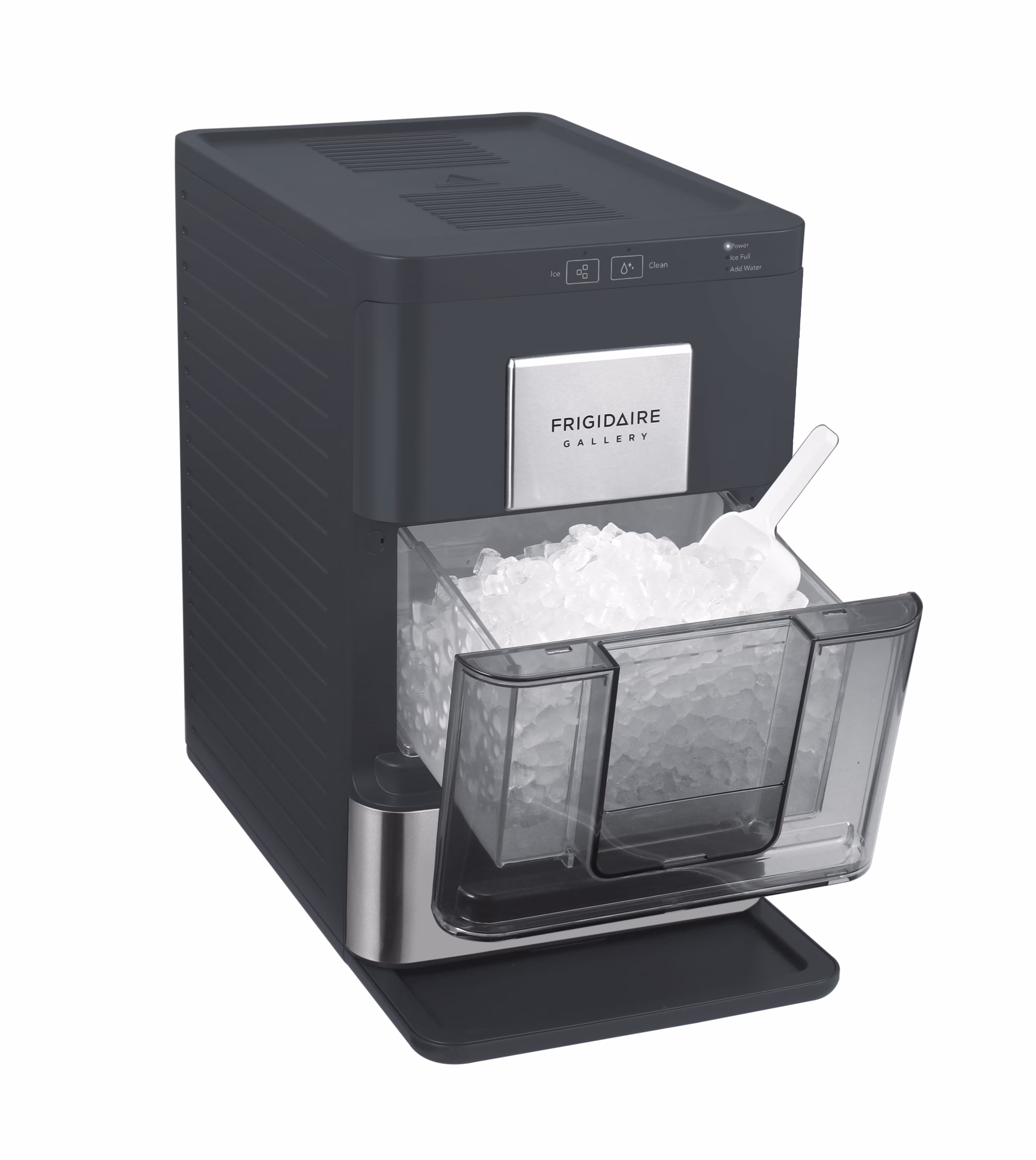 Frigidaire Gallery 33 lbs. Touchscreen Nugget Ice Maker - Stainless Steel Accent, EFIC220, Black
