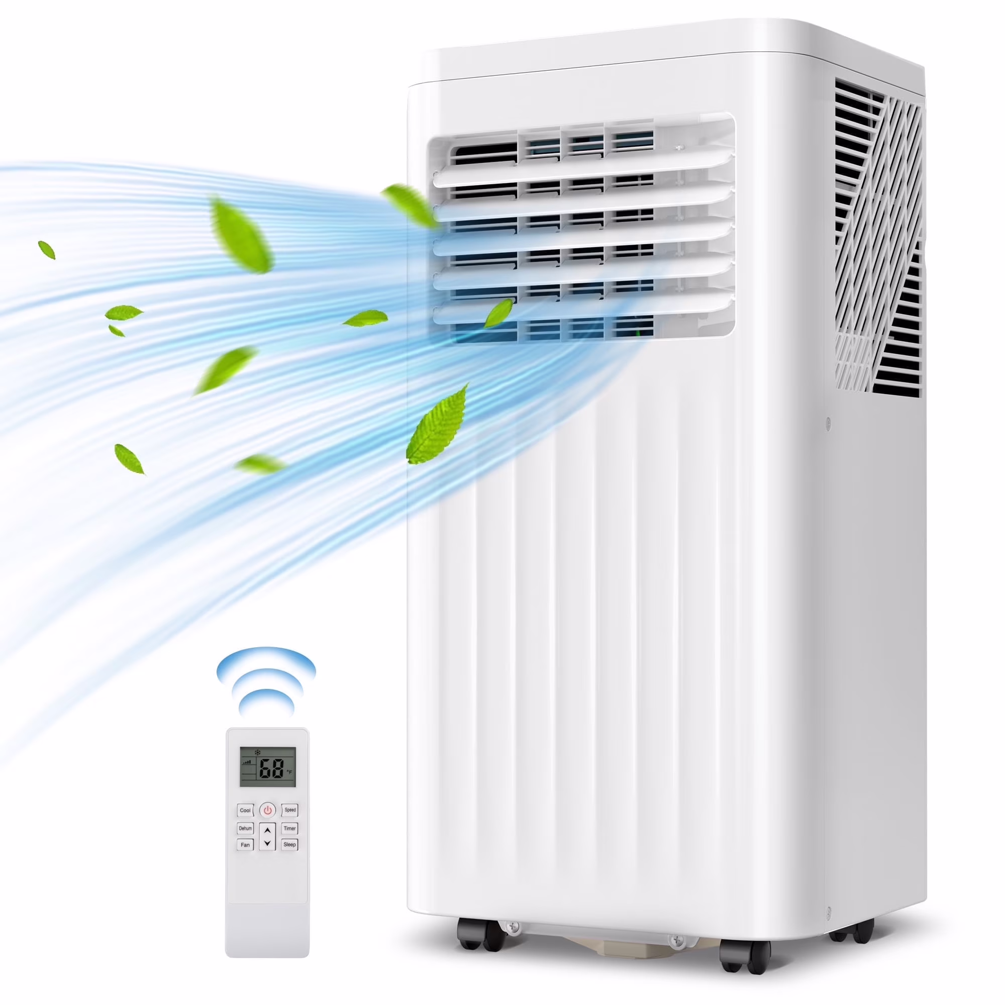 KISSAIR Portable Air Conditioners 8000 BTU Ashrae�C 3-in-1 AC Unit, Dehumidifier & Fan with 24-Hour Timer/Remote Control for Home/Office/Apartments/Dorm