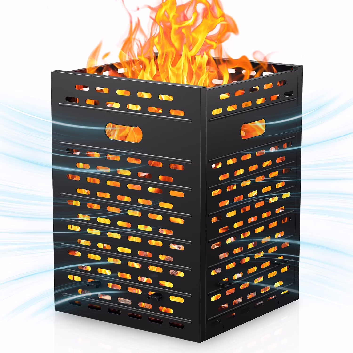 Burn Barrels for Outside for Burning Trash Incinerator Burn Cage for Paper Yard Waste,Heavy Duty Burn Cage with Base & Cover,Includes Tools for Burning Trash,Yard Waste,22x22x30 Inch