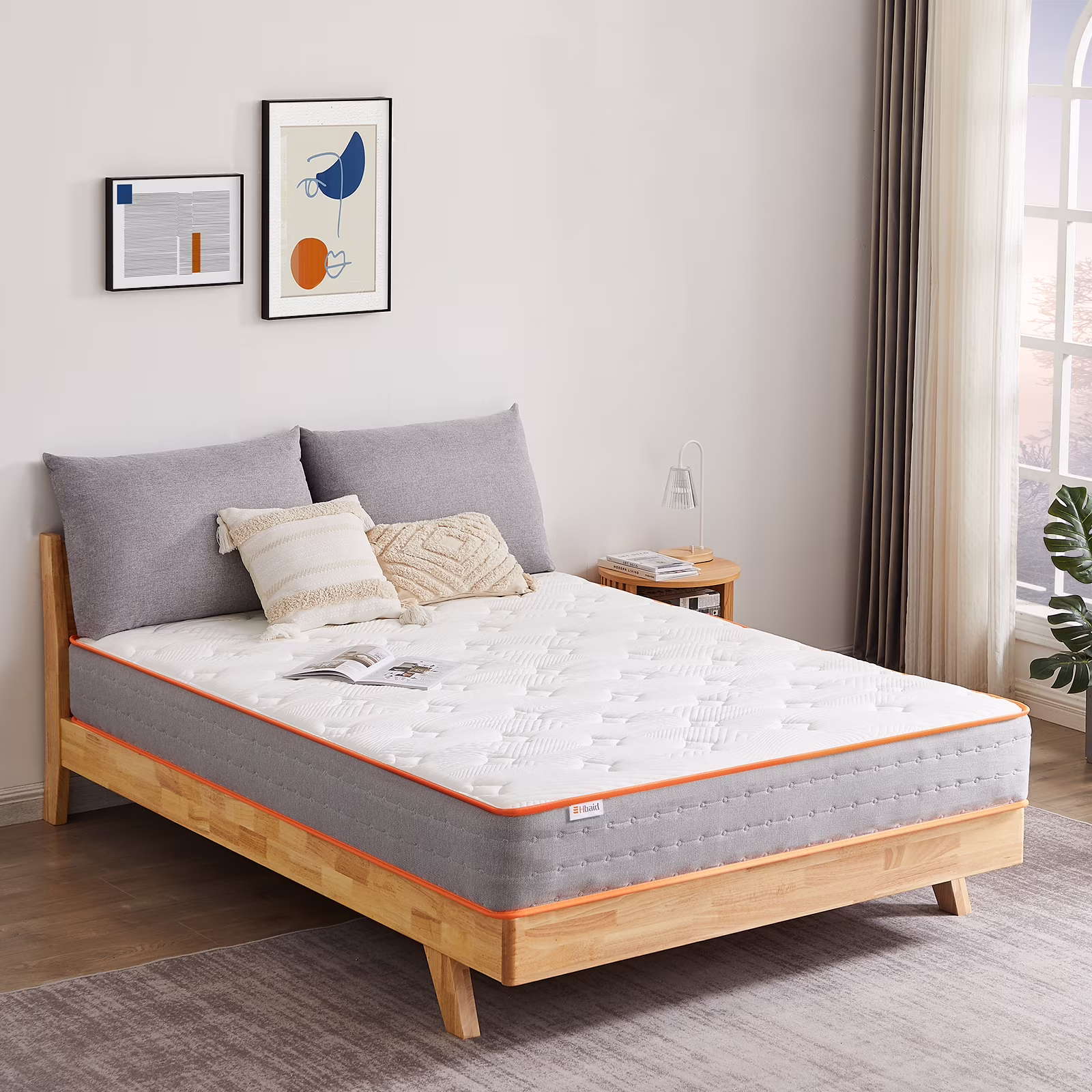 Hbaid 8" Twin Mattress Medium Cooling Gel Memory Foam Hybrid Mattress, Twin