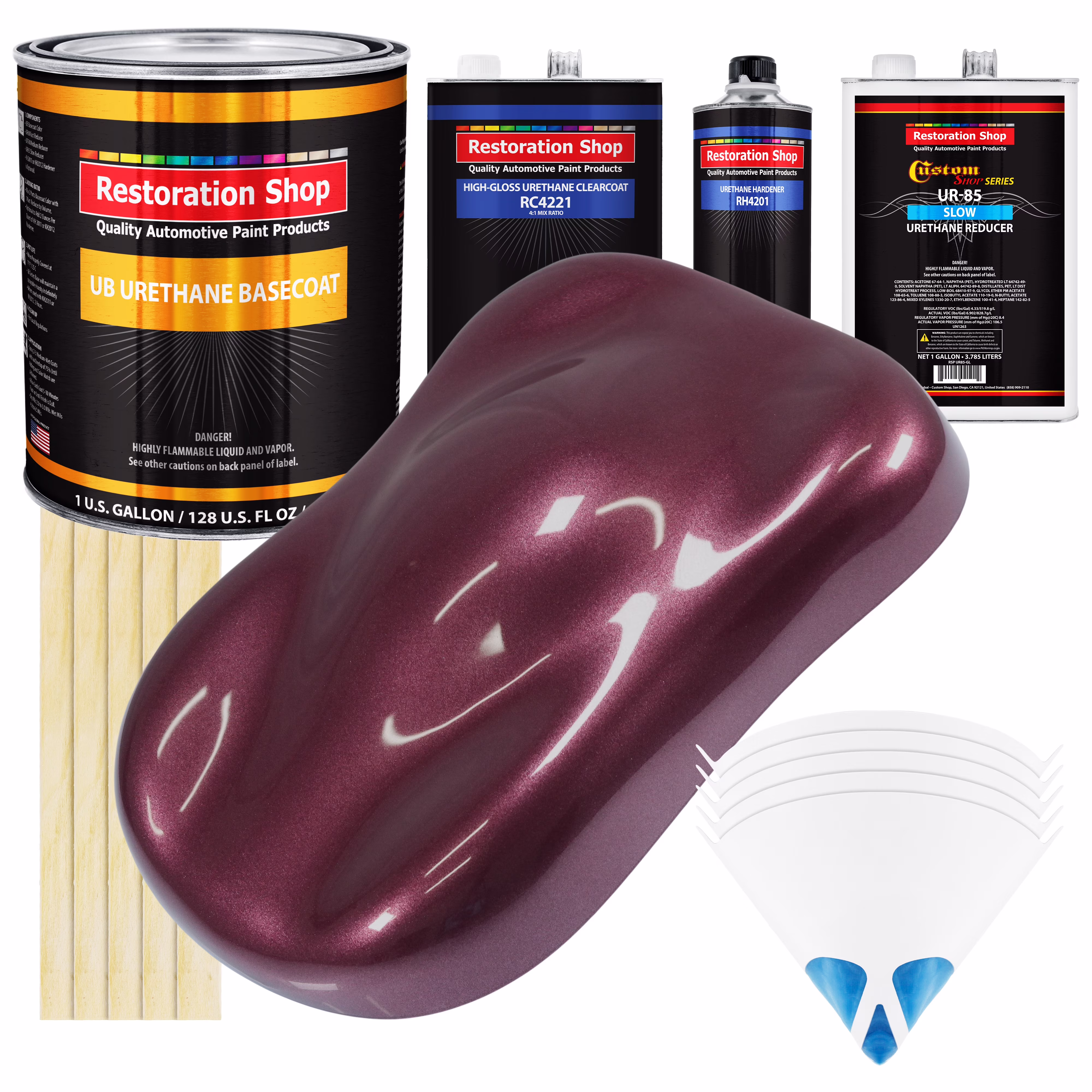 Milano Maroon Firemist SLOW 1 Gallon Auto Paint Kit URETHANE BASECOAT Clearcoat