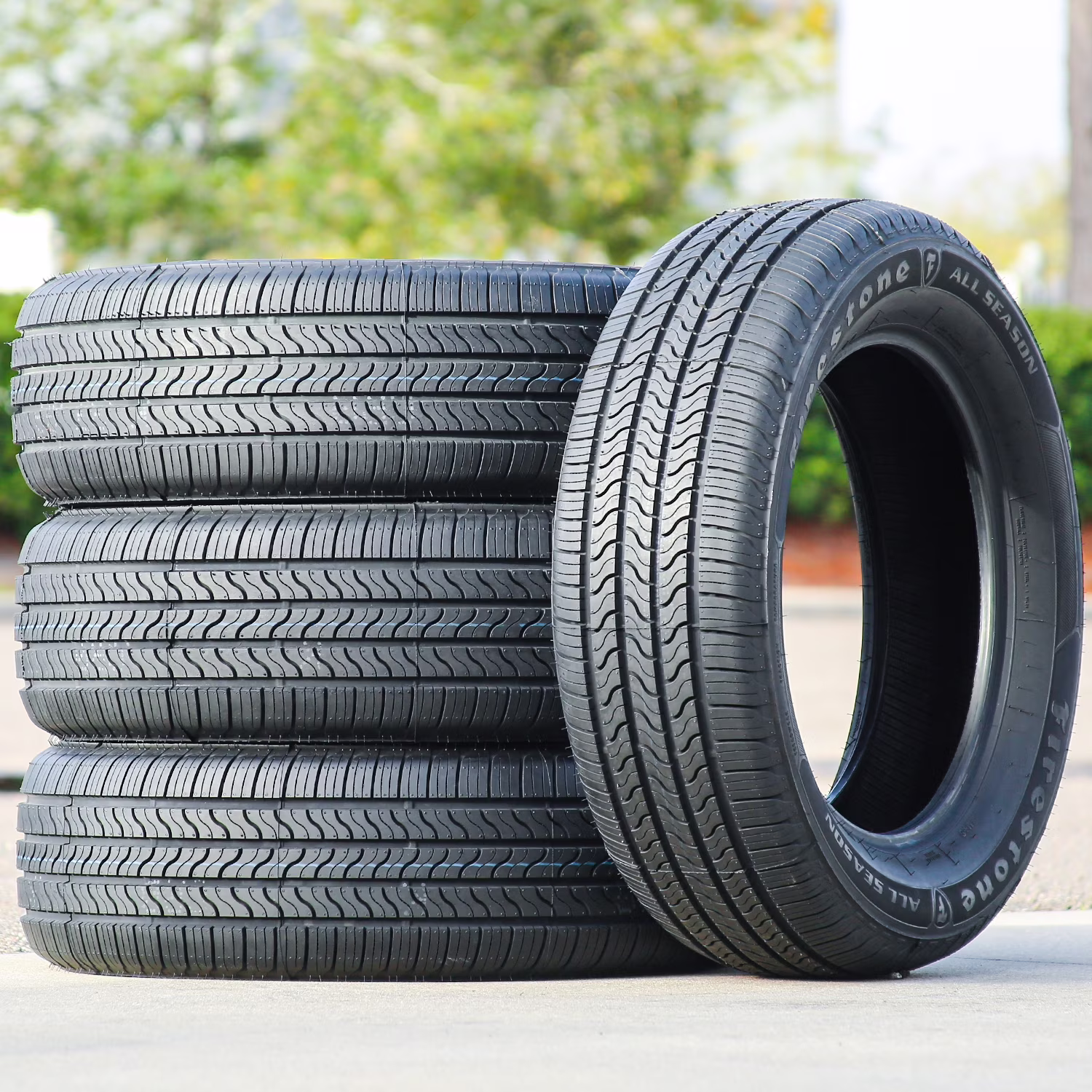 Set of 4 (FOUR) Firestone All Season 245/55R19 103S A/S All Season Tires Fits: 2016-23 Ford Edge Titanium, 2008-13 Toyota Highlander Hybrid Limited