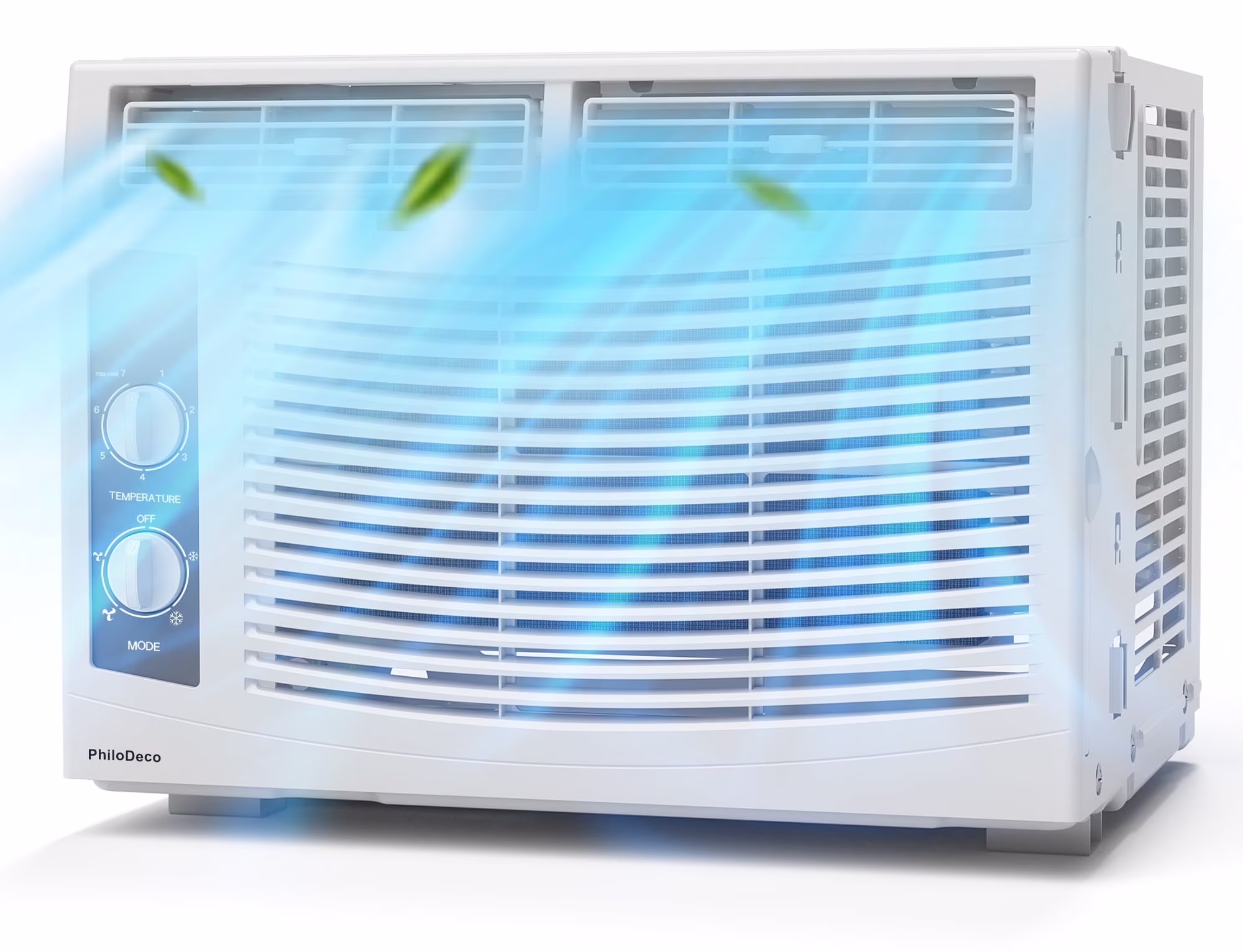 PhiloDeco 5000 BTU Window Air Conditioner Easy Cool - Capable of Cooling Up to 150 sq ft. 2 Fan Speeds, 4-Way Air Direction, Mechanical Control, Filter, for Small Room Air Conditioner, Small Ac Unit
