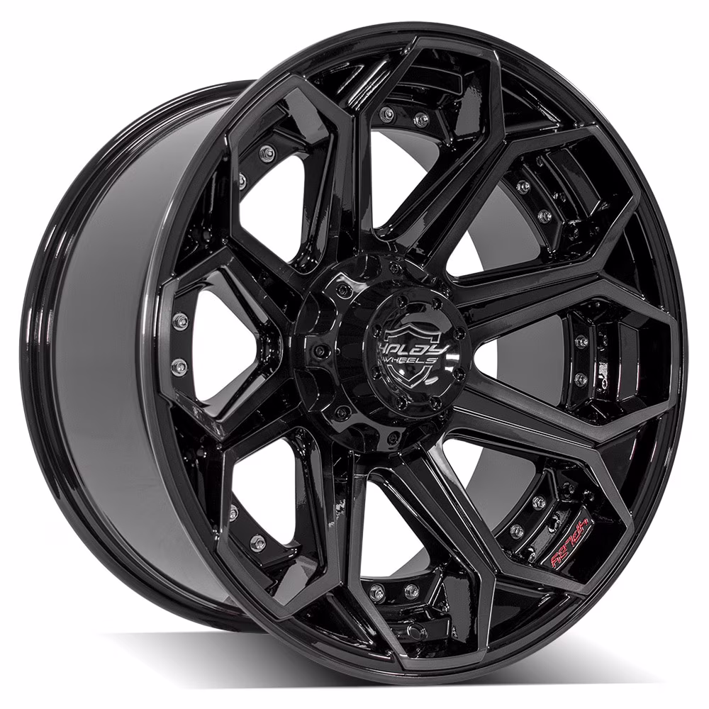 22x10 4PLAY Wheel for Chevy-GMC 4P80R Brushed Black Rim Fits select: 2011-2022 CHEVROLET SILVERADO, 2011-2022 GMC SIERRA